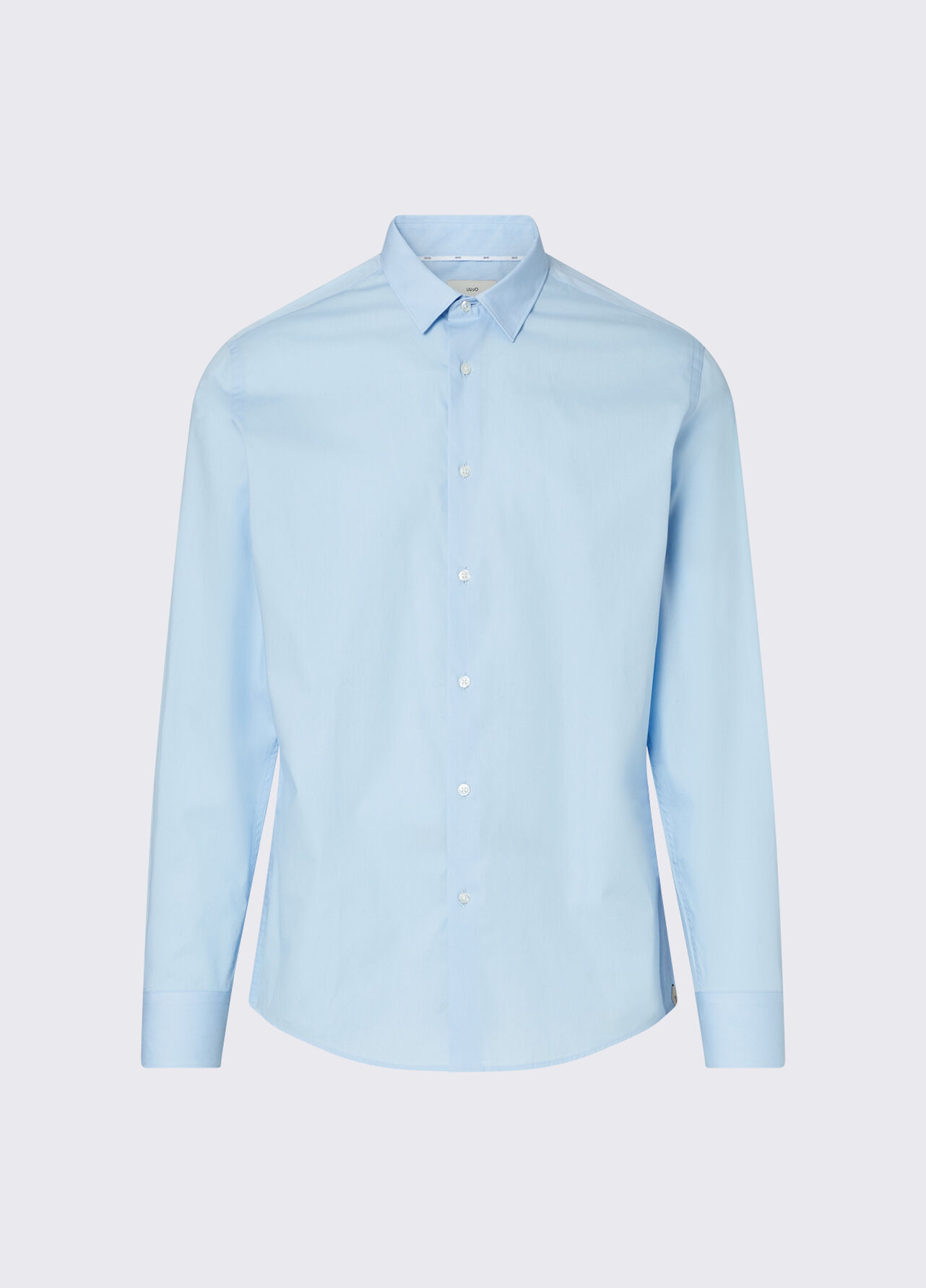 Camicia slim fit in popeline - LIGHT BLUE