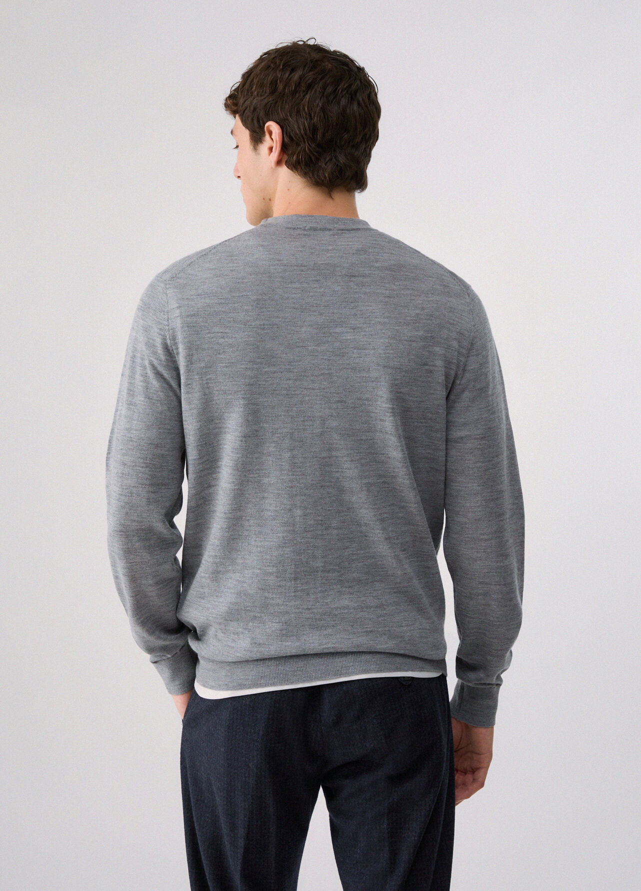 Maglia in lana merino - MELANGE GREY