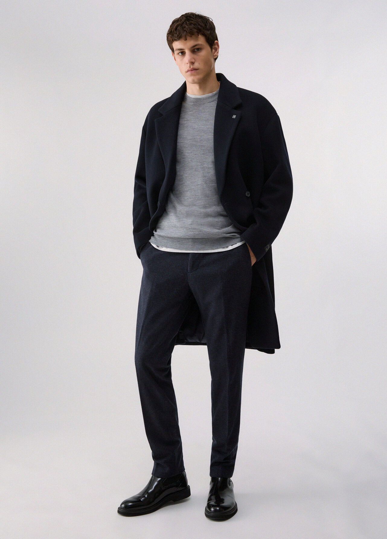 Maglia in lana merino - MELANGE GREY