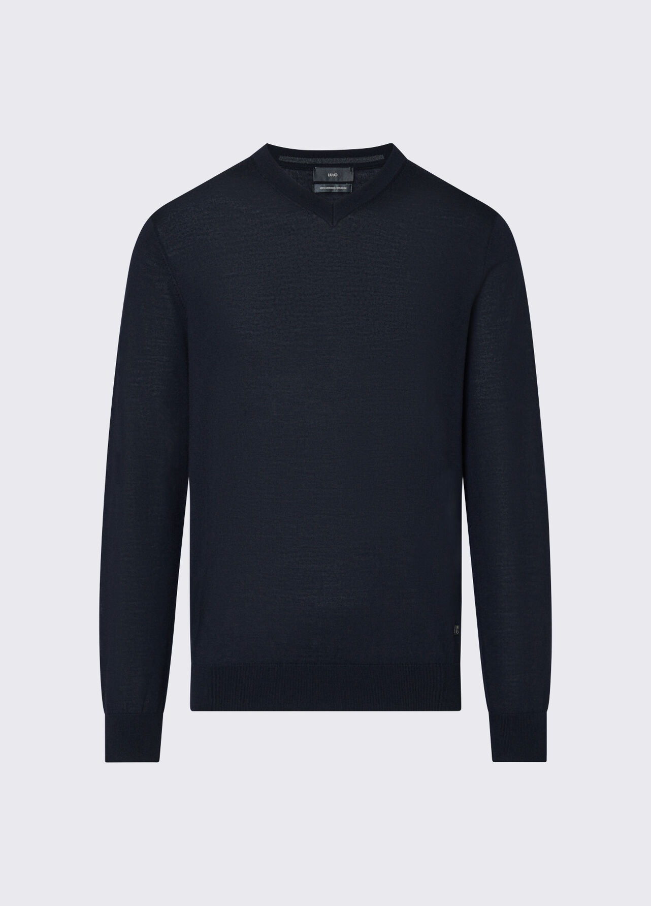 Maglia scollo a V in lana merino - DARK BLUE