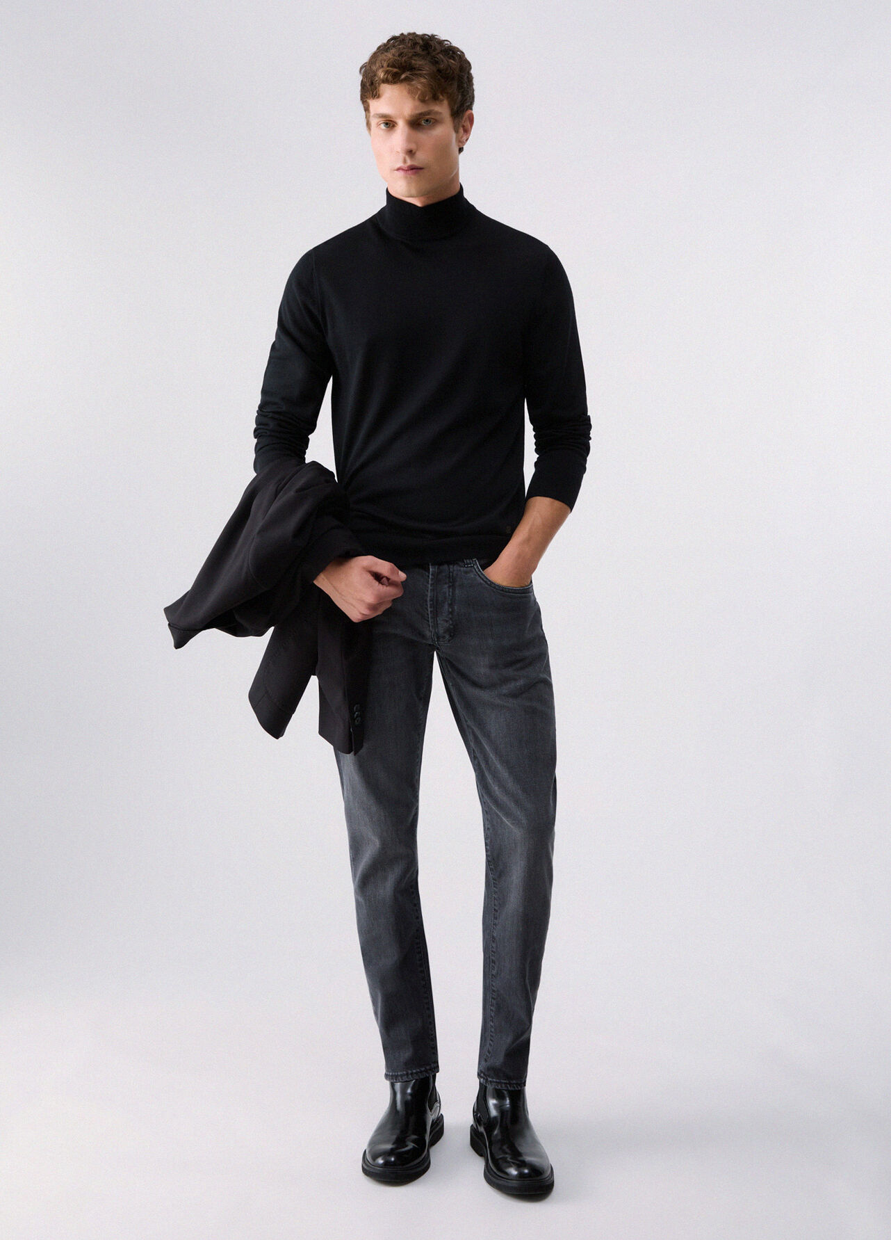 Lupetto in lana merino - BLACK