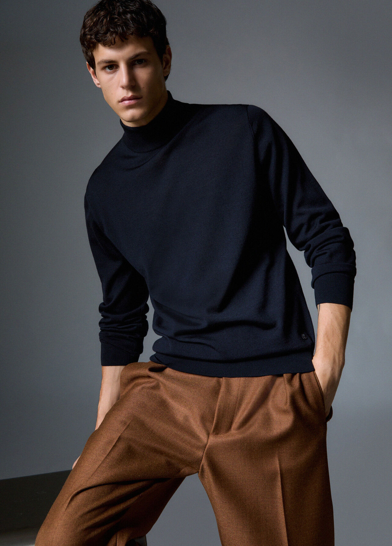 Lupetto in lana merino - DARK BLUE