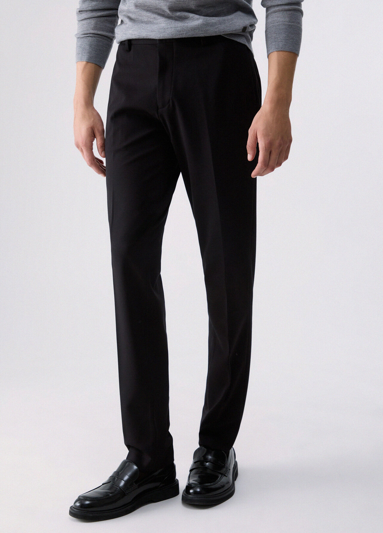 Pantaloni eleganti in jersey - BLACK