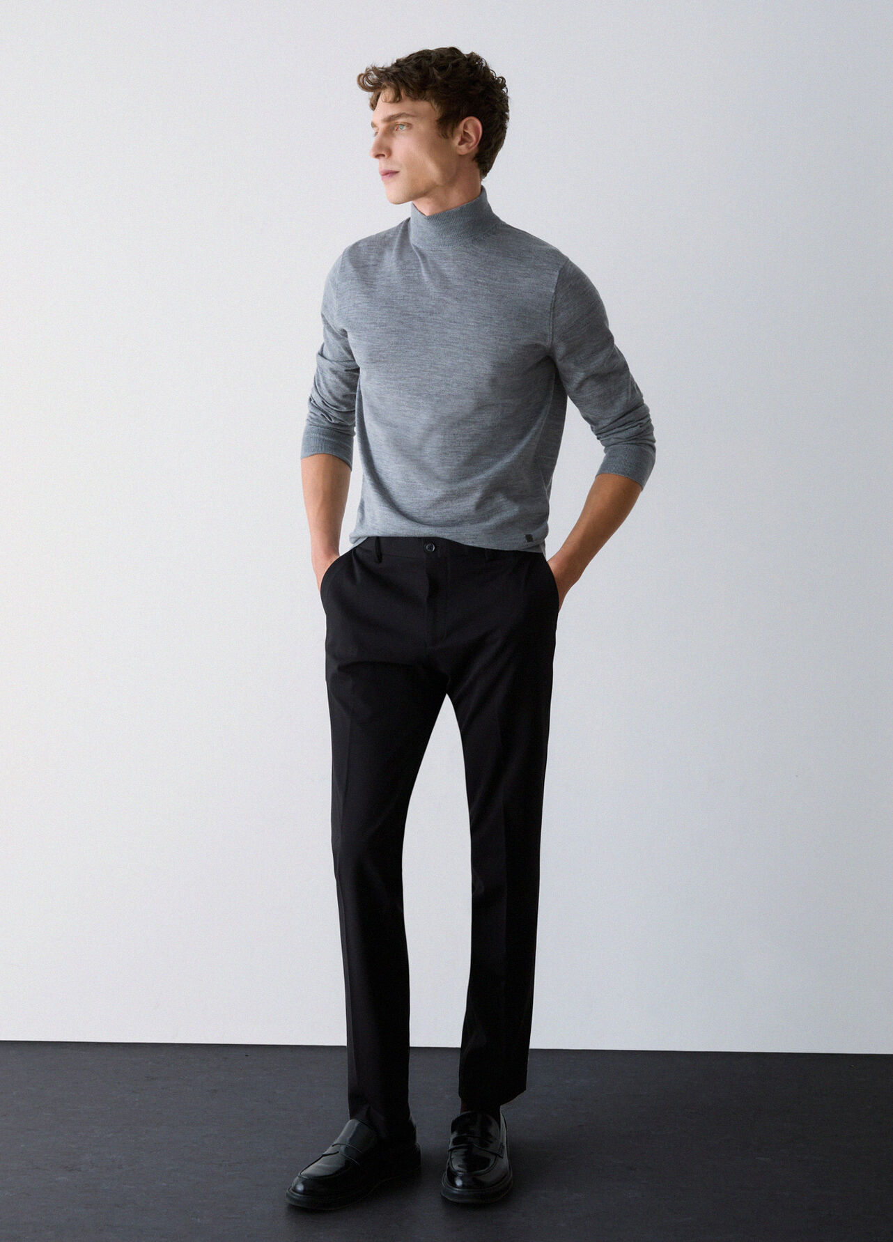 Pantaloni eleganti in jersey - BLACK