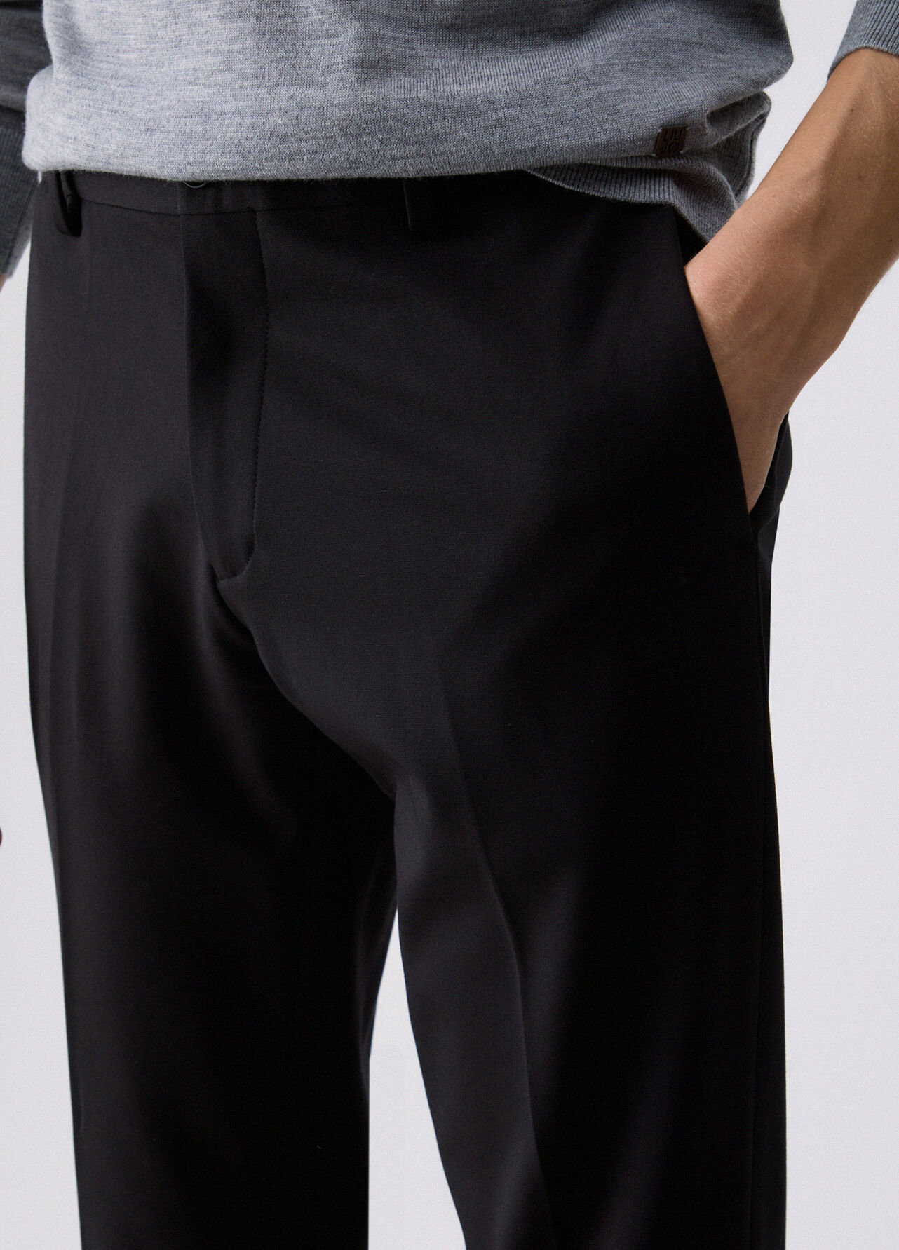 Pantaloni eleganti in jersey - BLACK