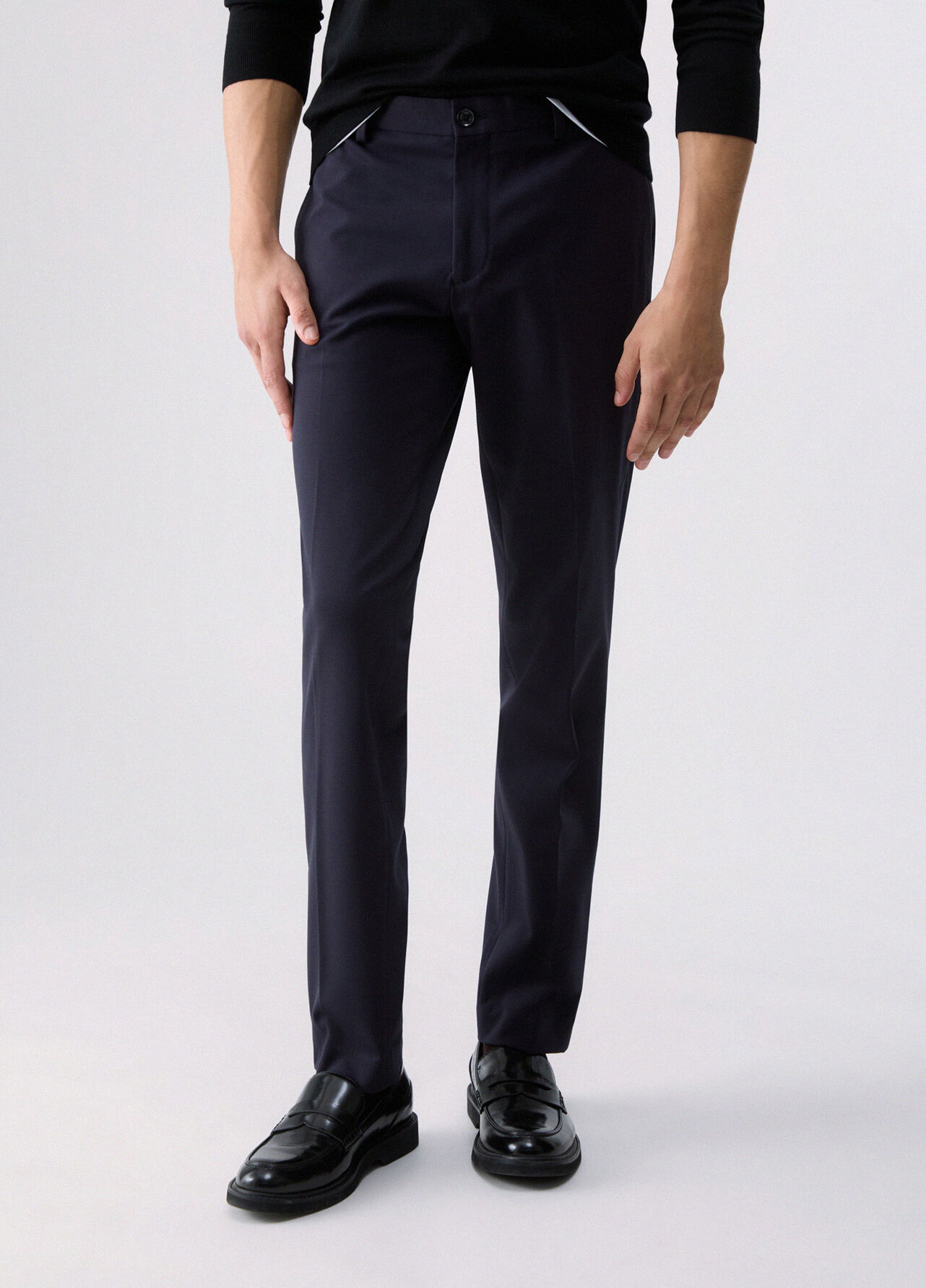 Pantaloni eleganti in jersey - DARK BLUE