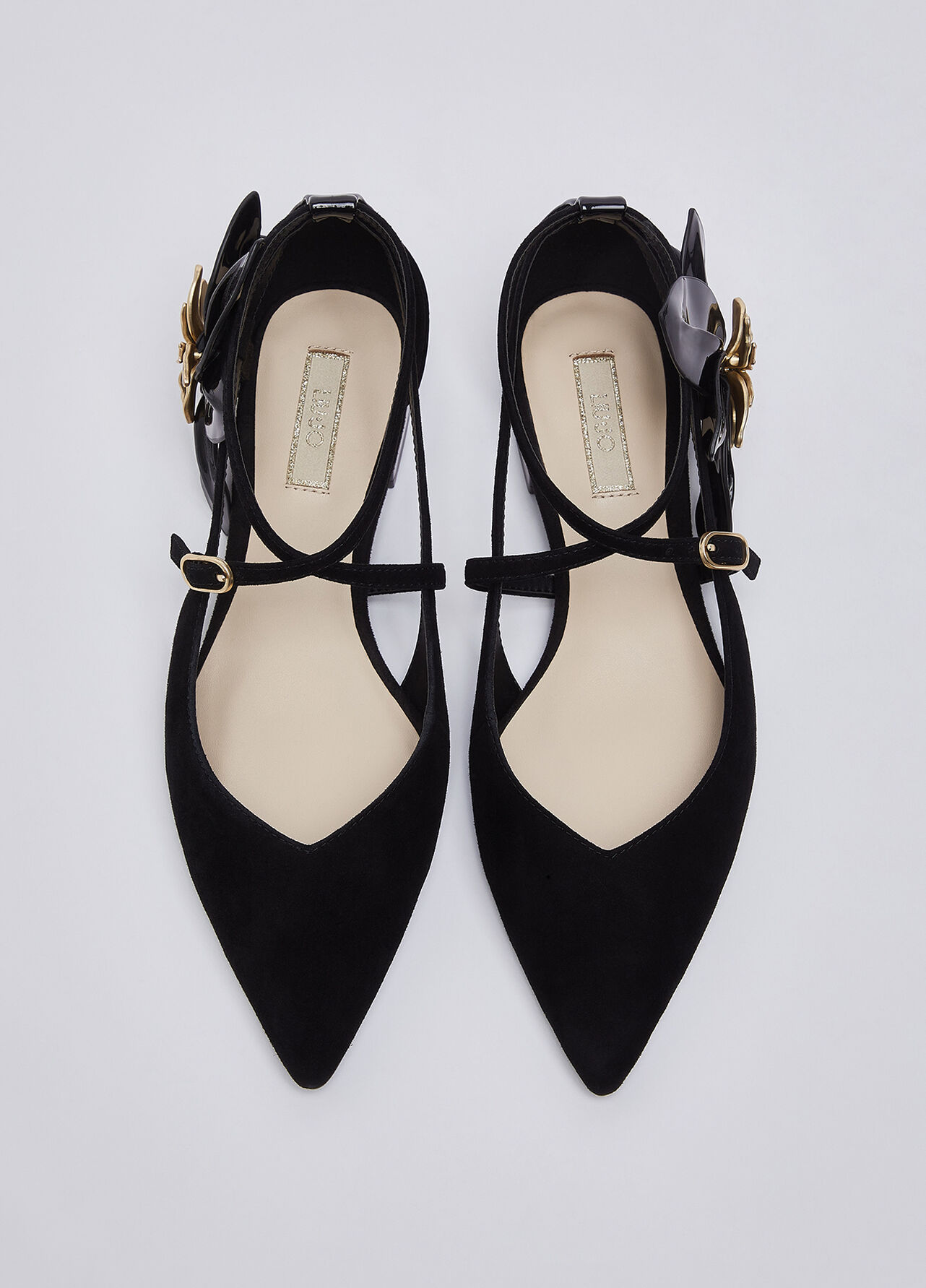Ballerine con maxi fiore - BLACK