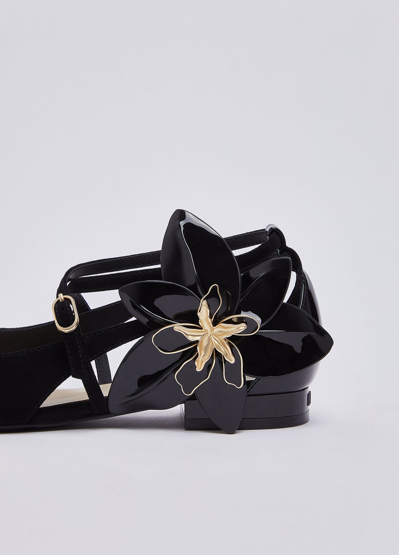 Ballerine con maxi fiore - BLACK