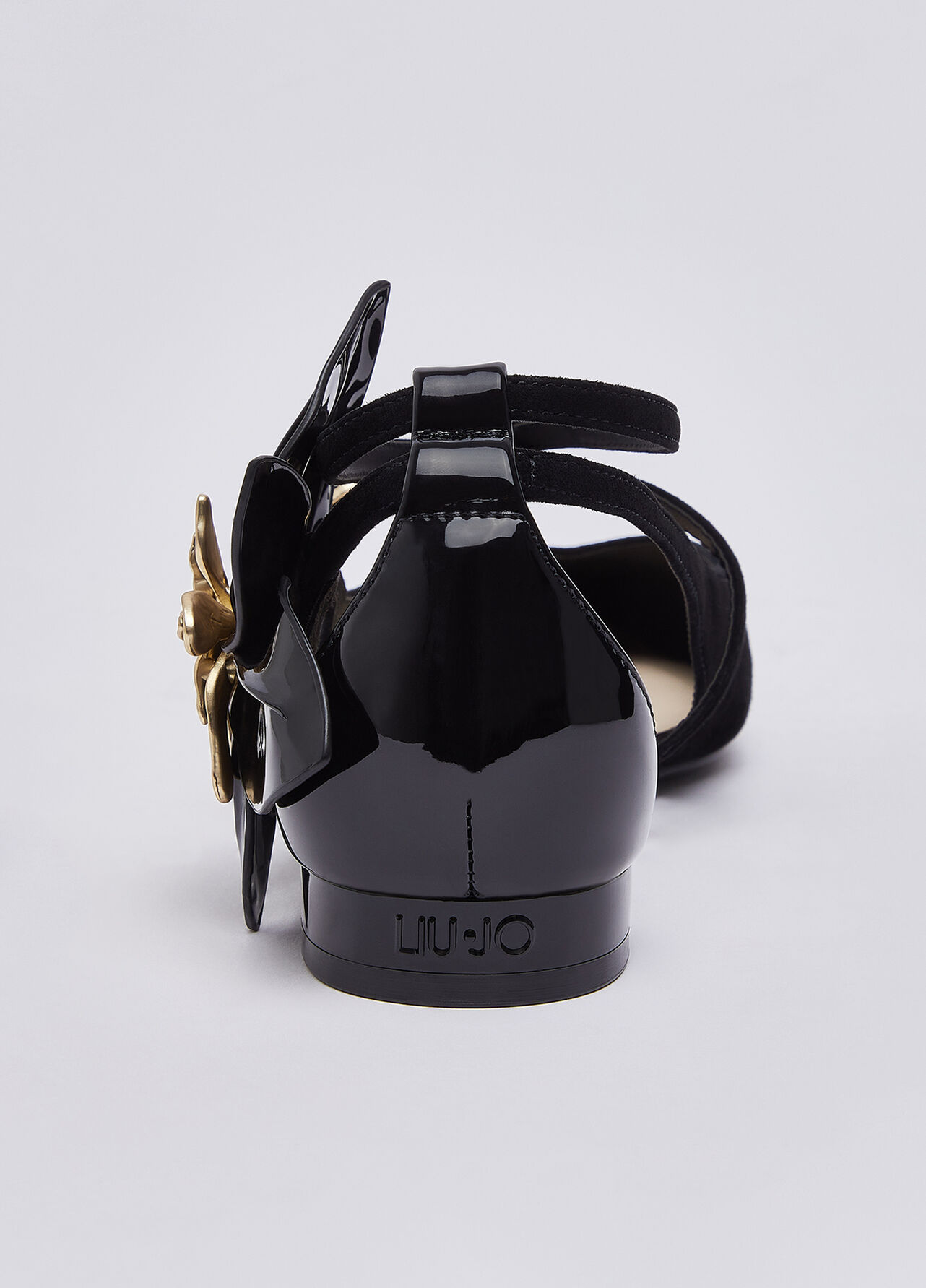 Ballerine con maxi fiore - BLACK