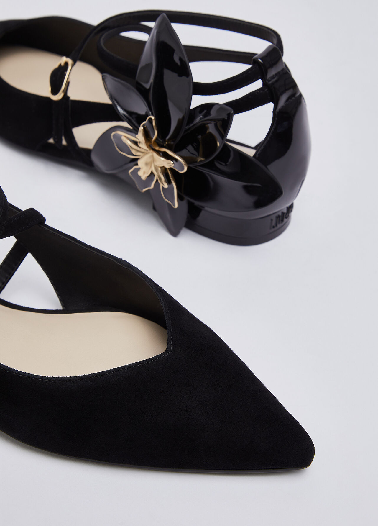 Ballerine con maxi fiore - BLACK