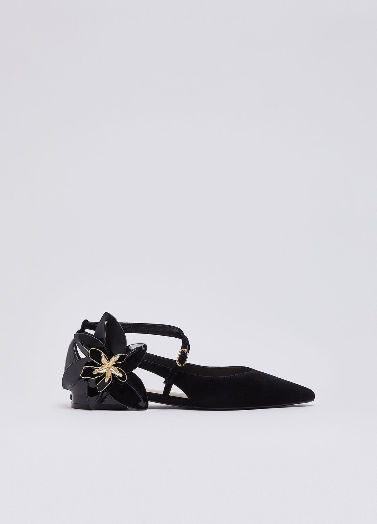 Ballerine con maxi fiore - BLACK