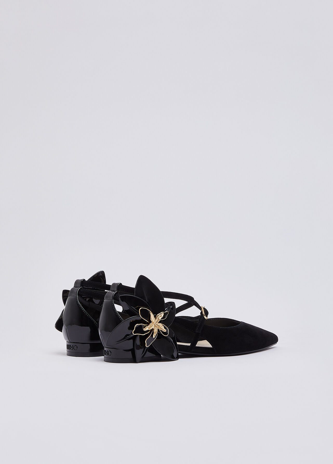 Ballerine con maxi fiore - BLACK