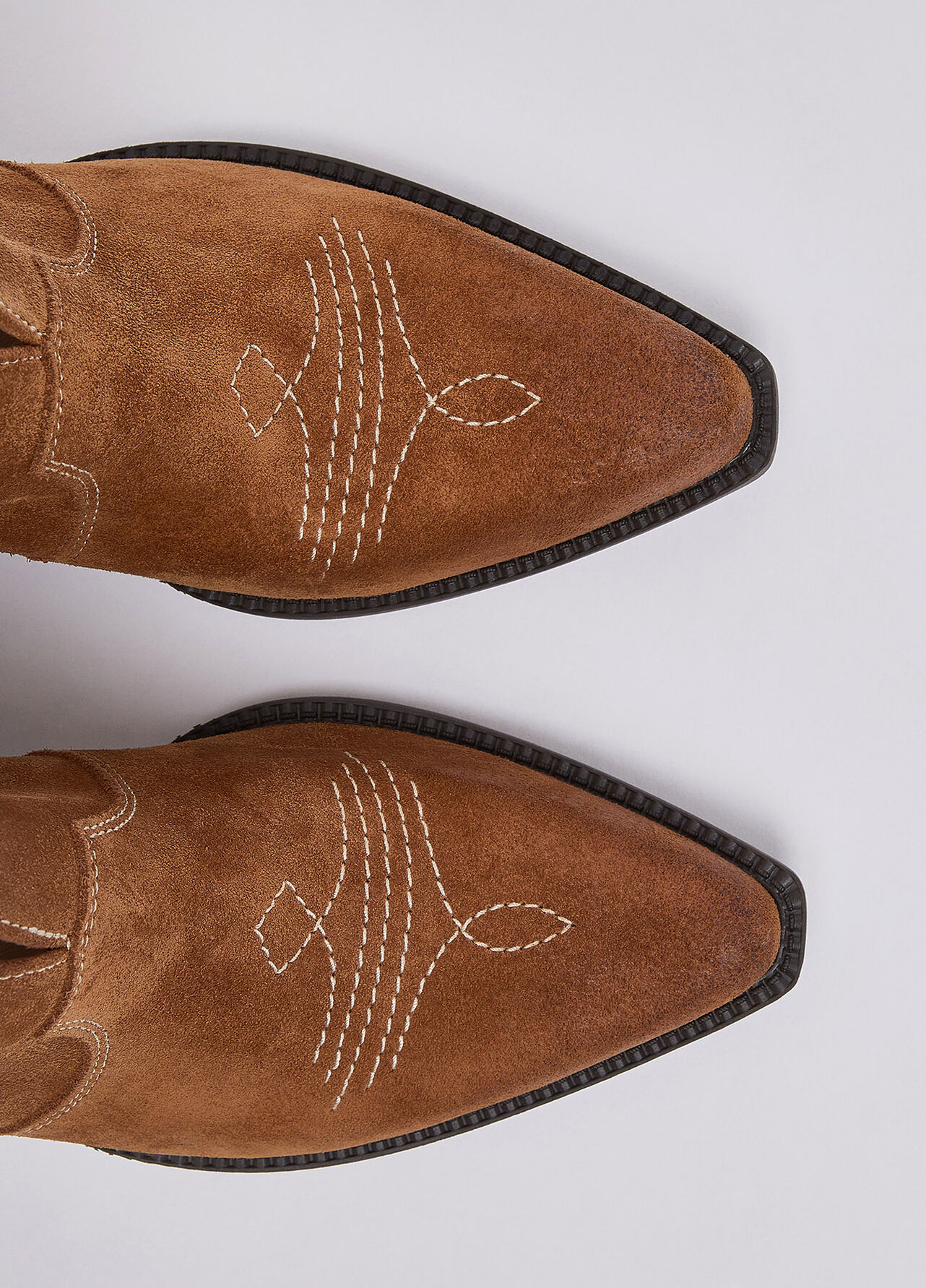 Stivaletti texani in suede - TAN