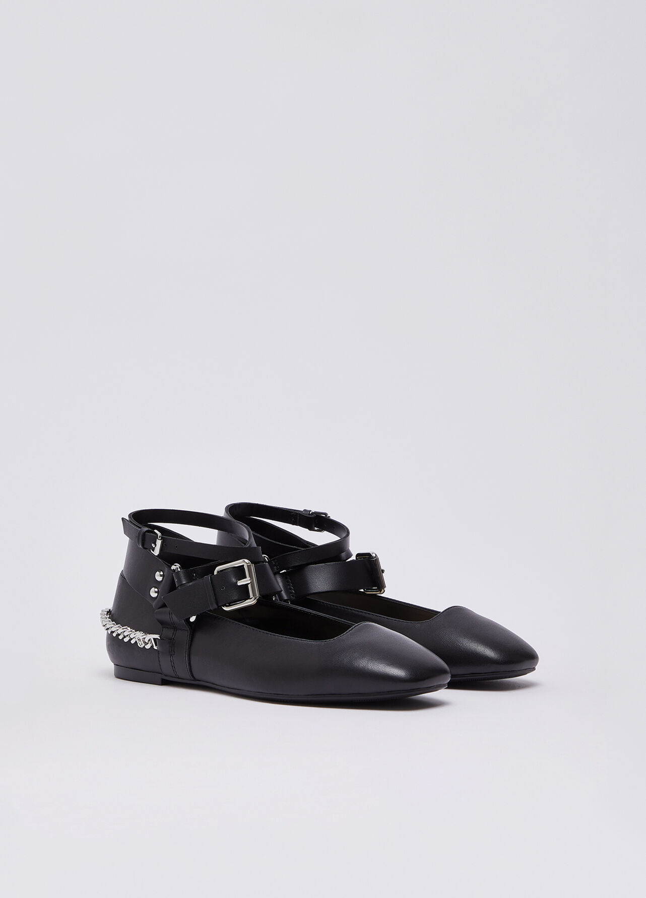 Ballerine in pelle - BLACK