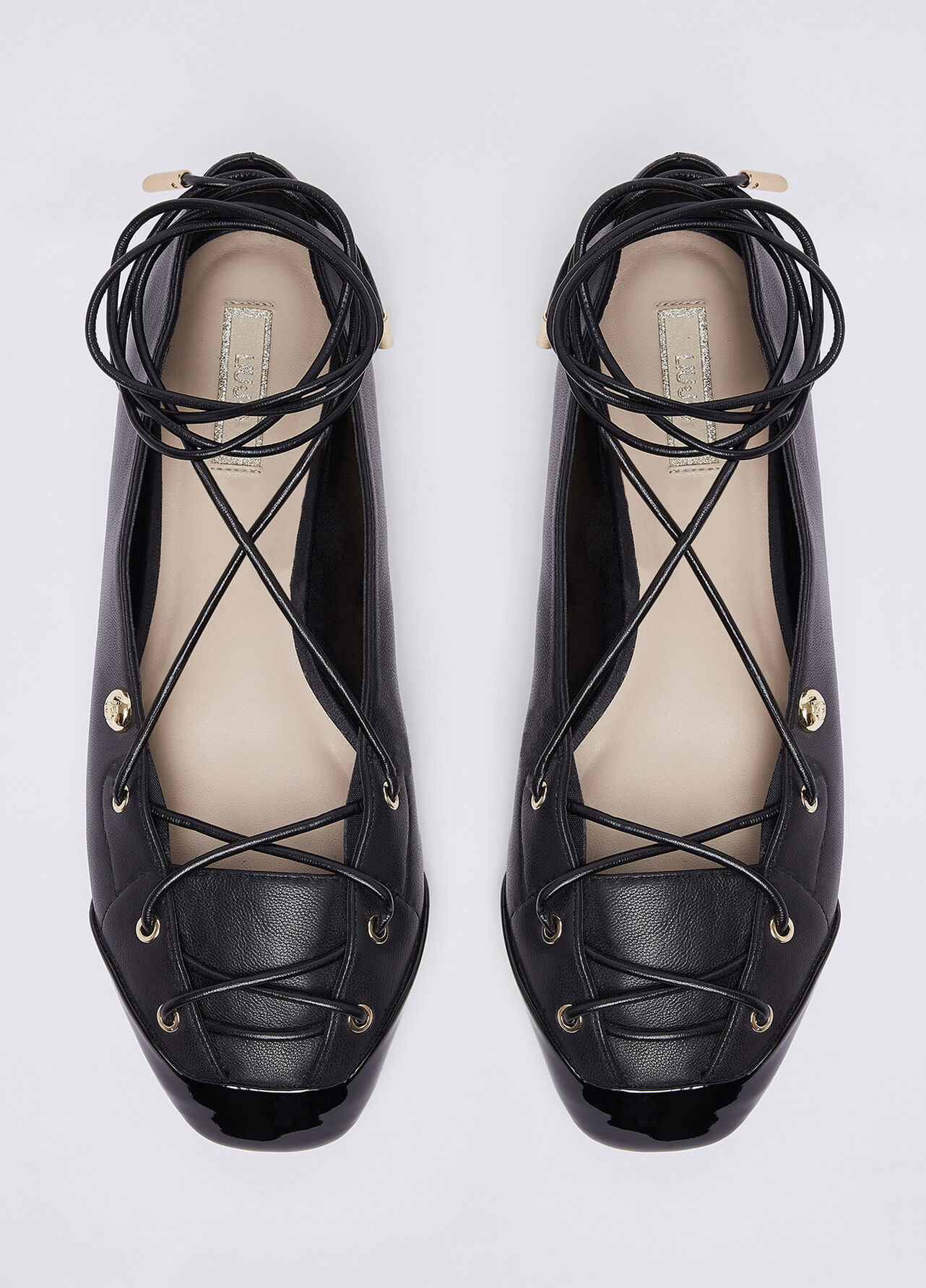 Ballerine lace-up - BLACK