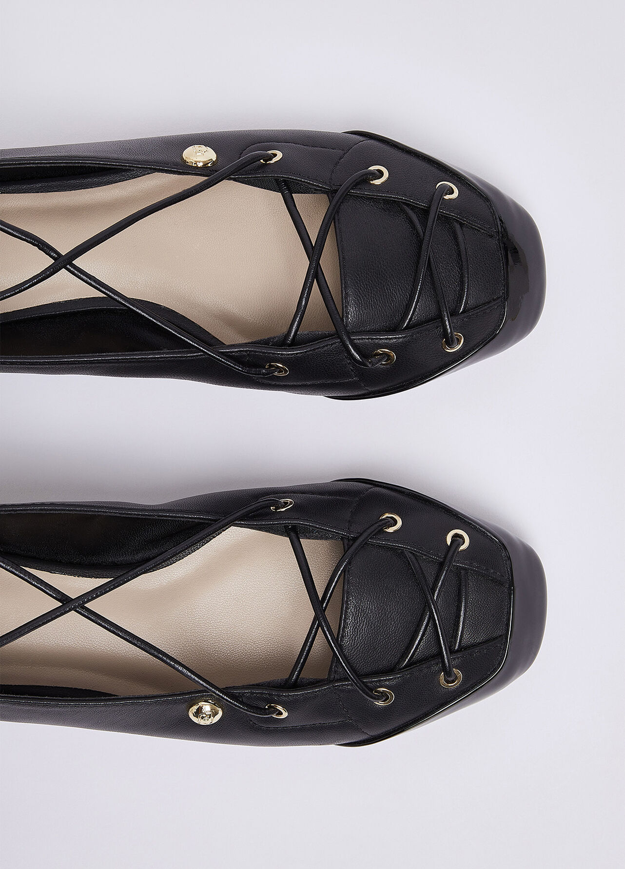 Ballerine lace-up - BLACK