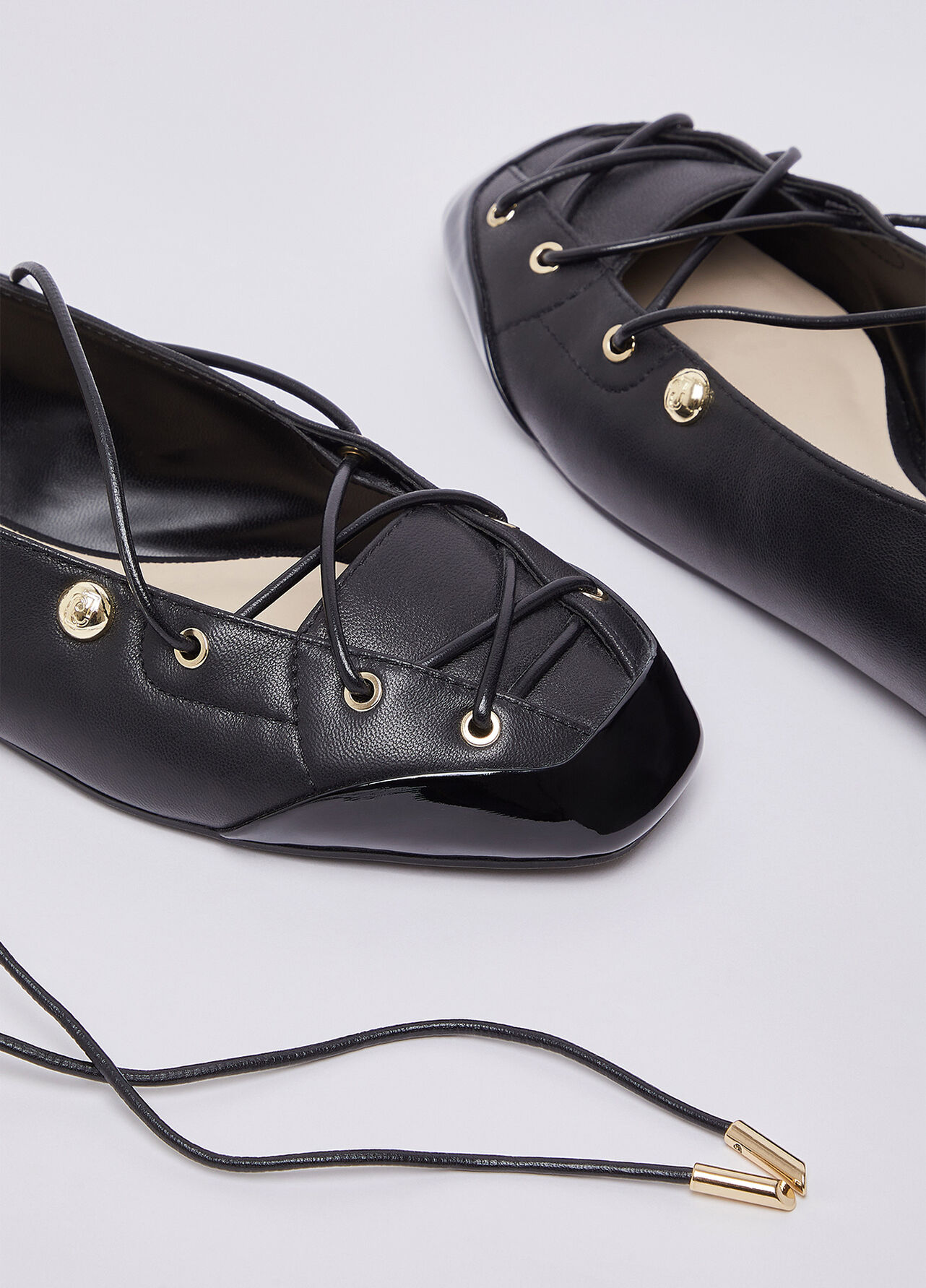Ballerine lace-up - BLACK