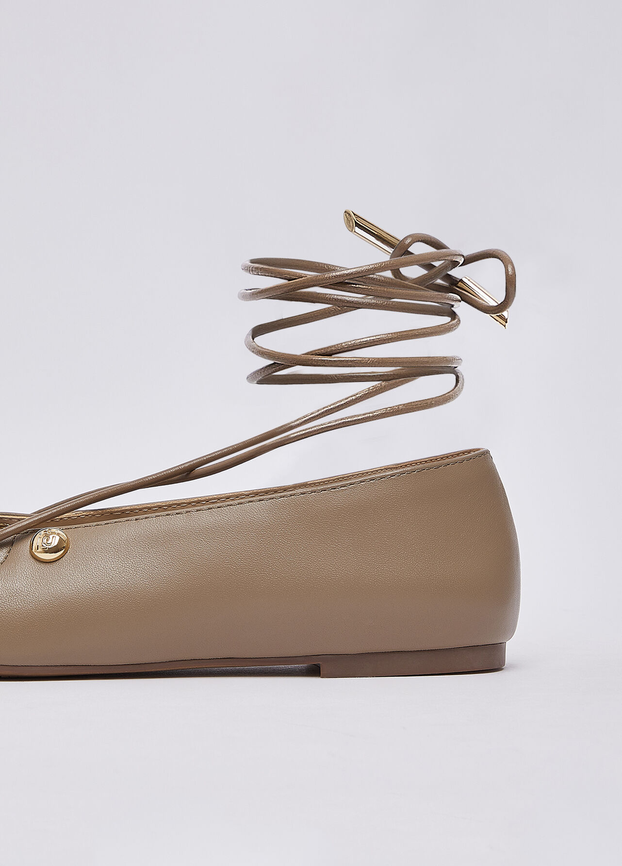 Ballerine lace-up - HAVANA BROWN