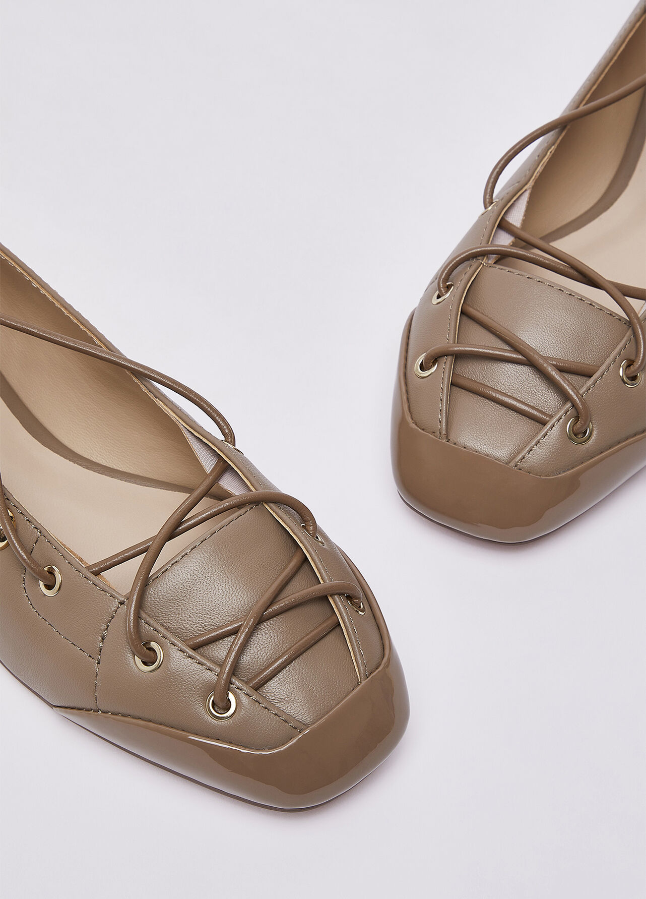 Ballerine lace-up - HAVANA BROWN