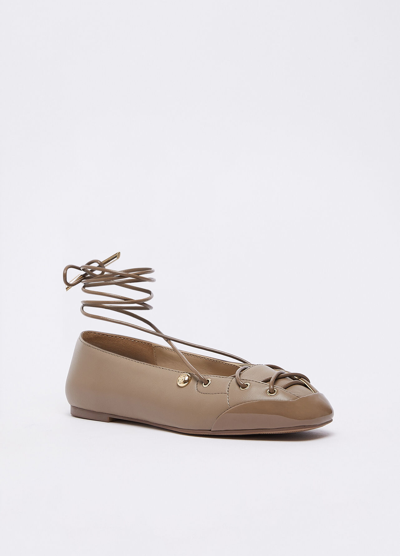 Ballerine lace-up - HAVANA BROWN