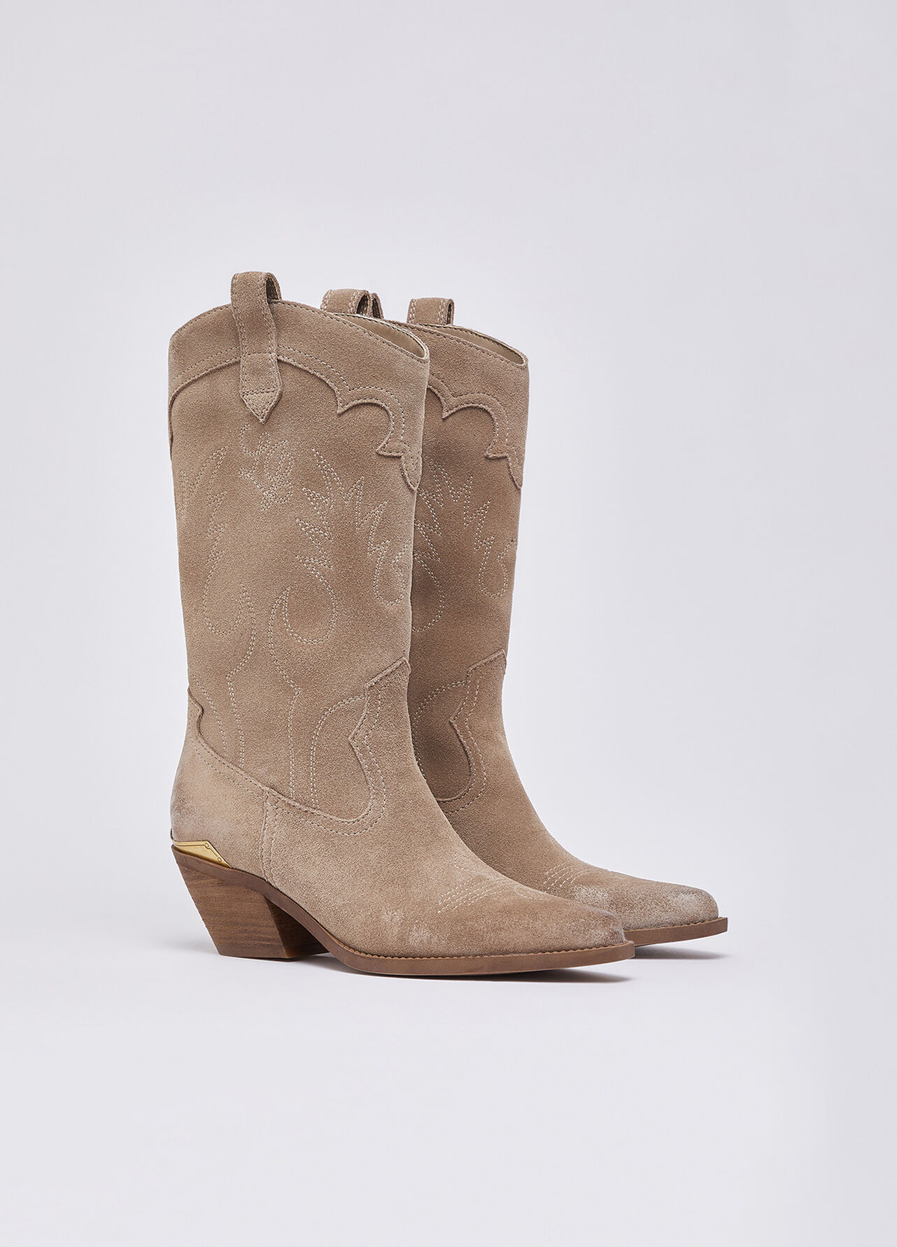 Stivali texani in suede - HAVANA BROWN