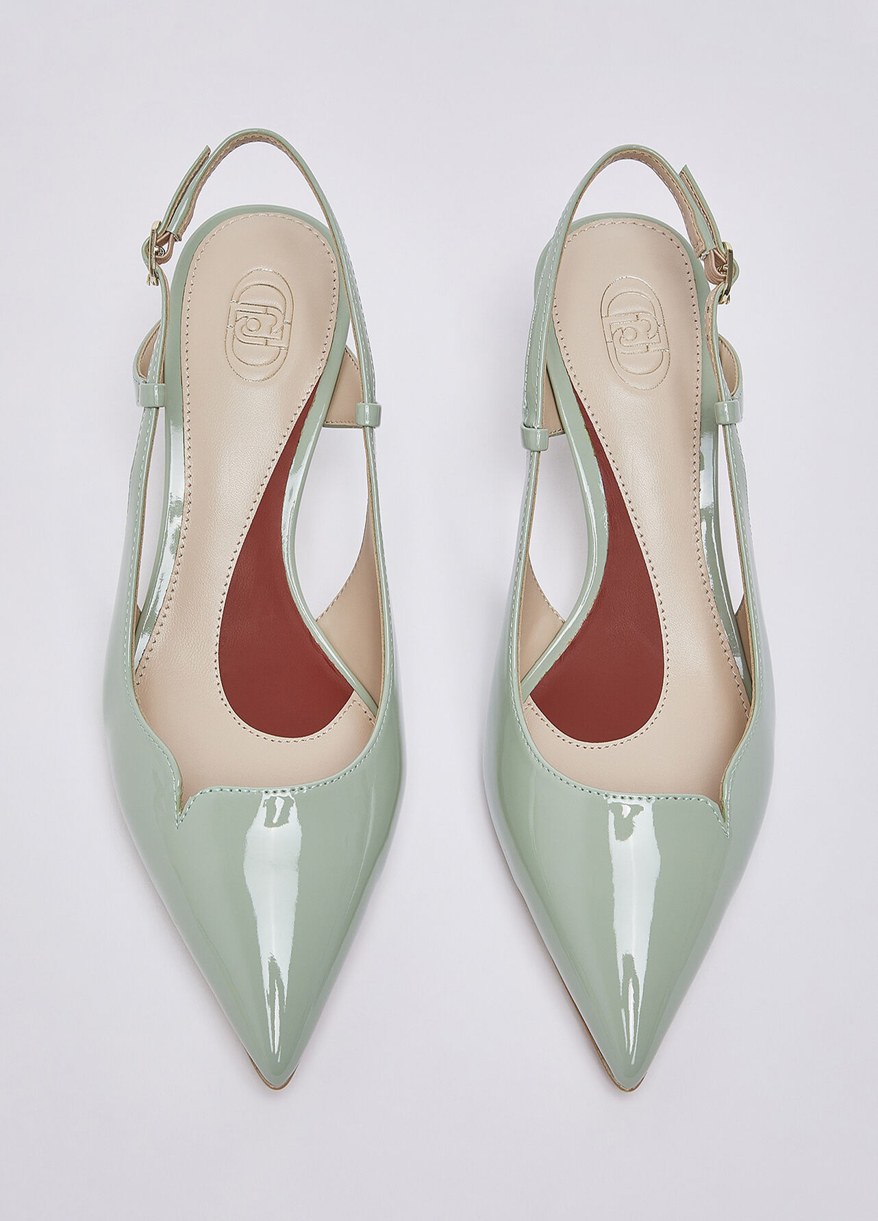 Slingback in vernice - SAGE GREEN
