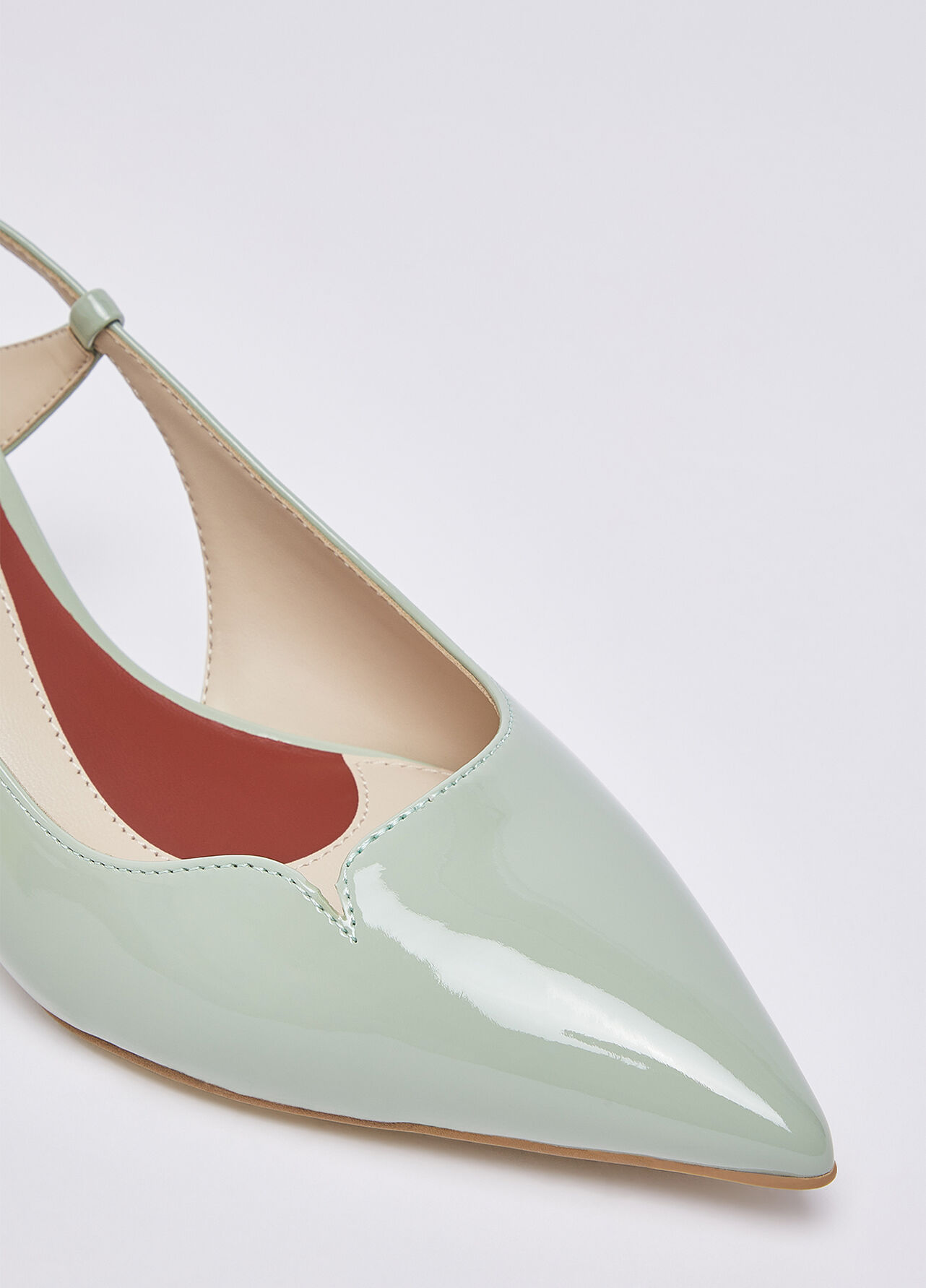 Slingback in vernice - SAGE GREEN