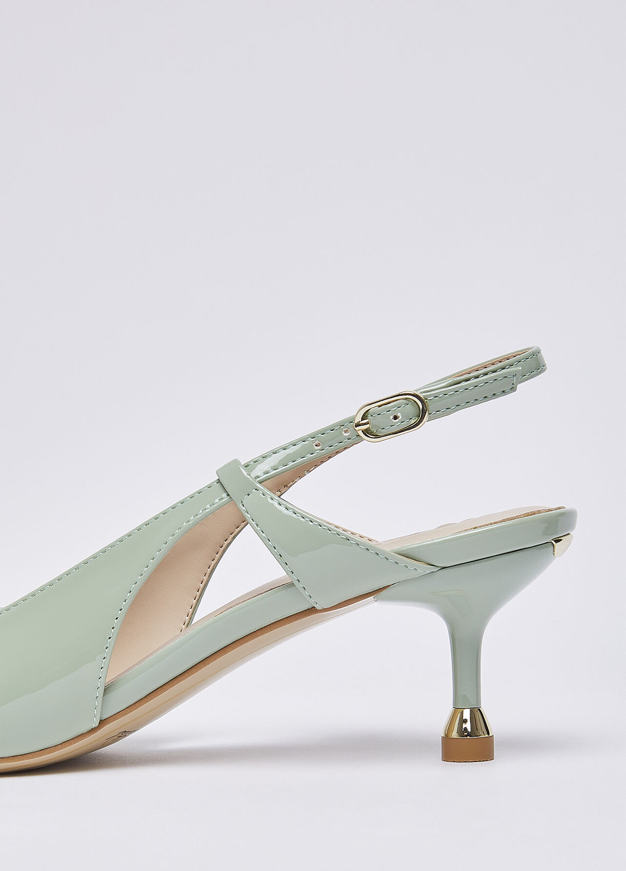 Slingback in vernice - SAGE GREEN