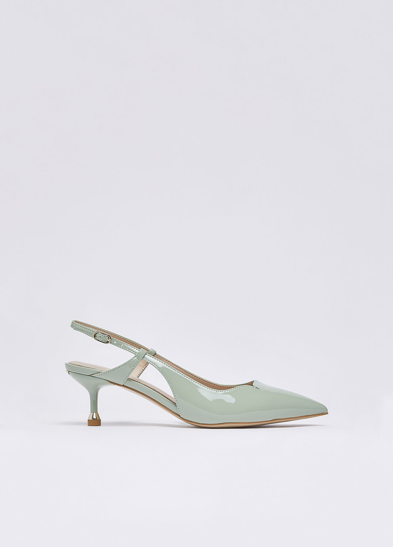 Slingback in vernice - SAGE GREEN