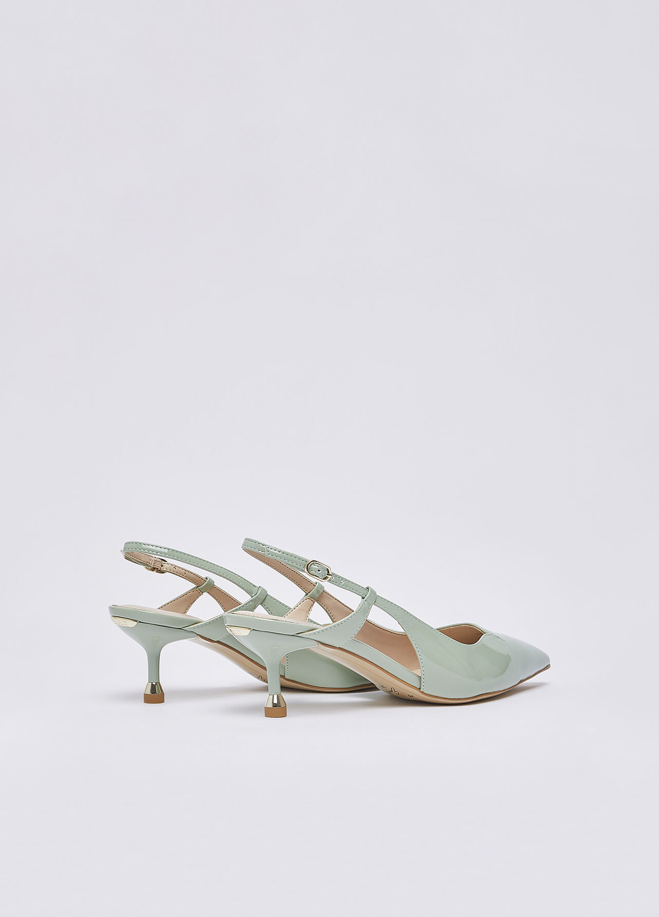 Slingback in vernice - SAGE GREEN