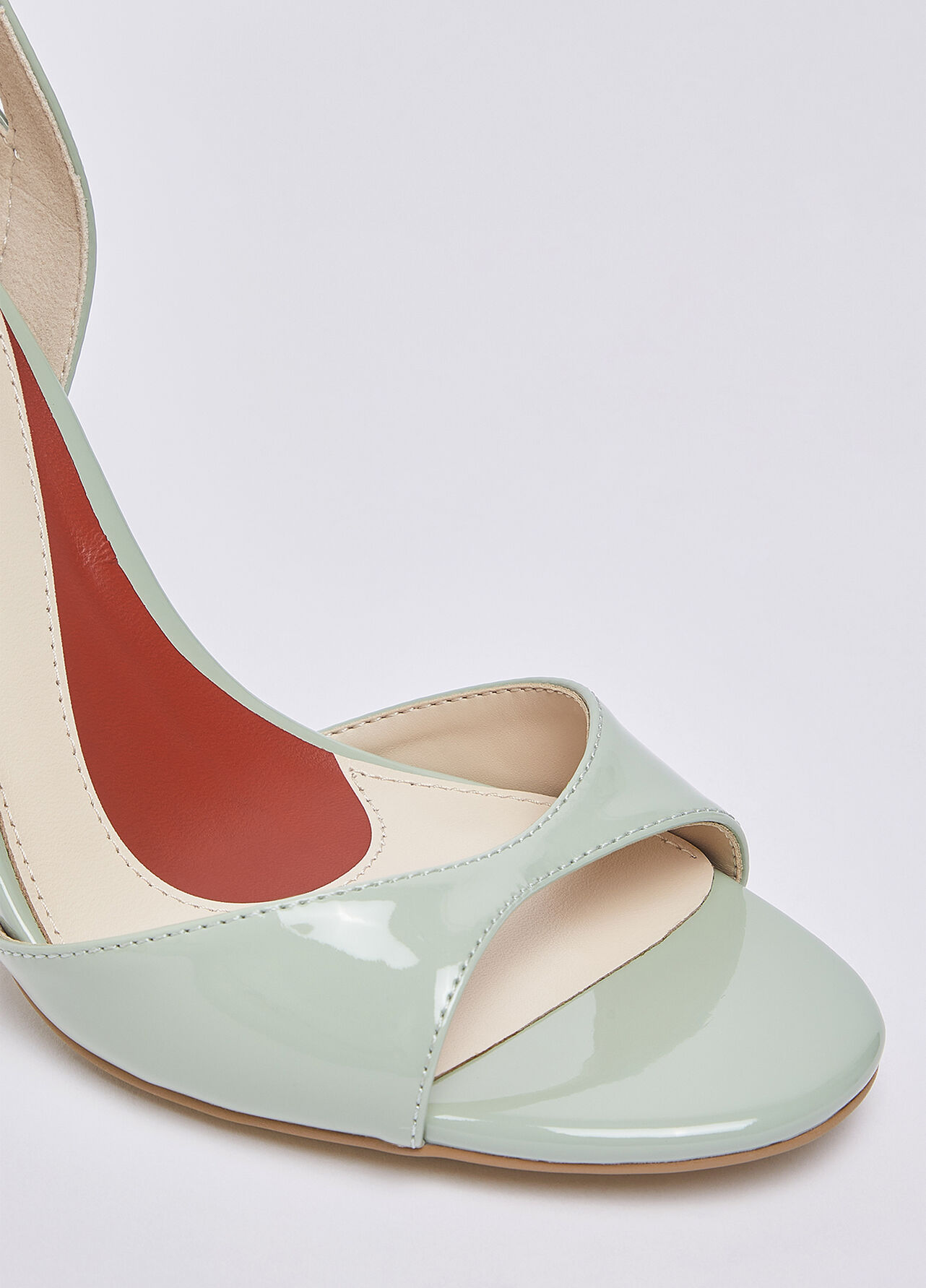 Sandali in vernice con tacco - SAGE GREEN