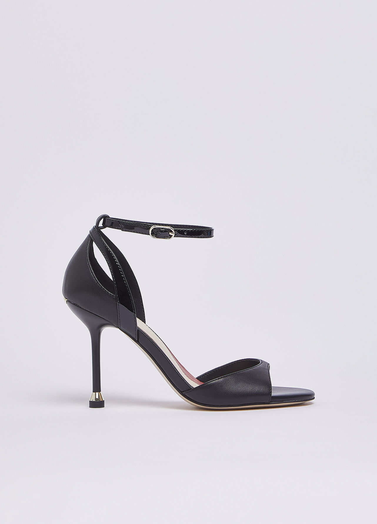 Sandali in nappa con tacco - BLACK