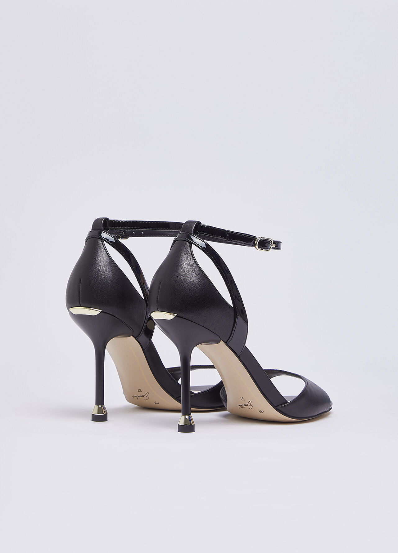 Sandali in nappa con tacco - BLACK