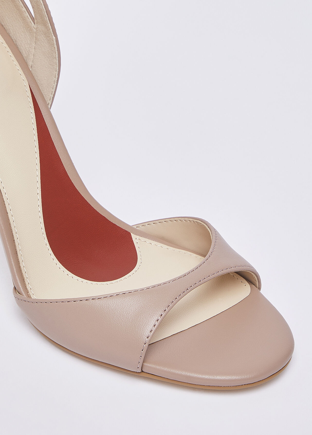 Sandali in nappa con tacco - NUDE