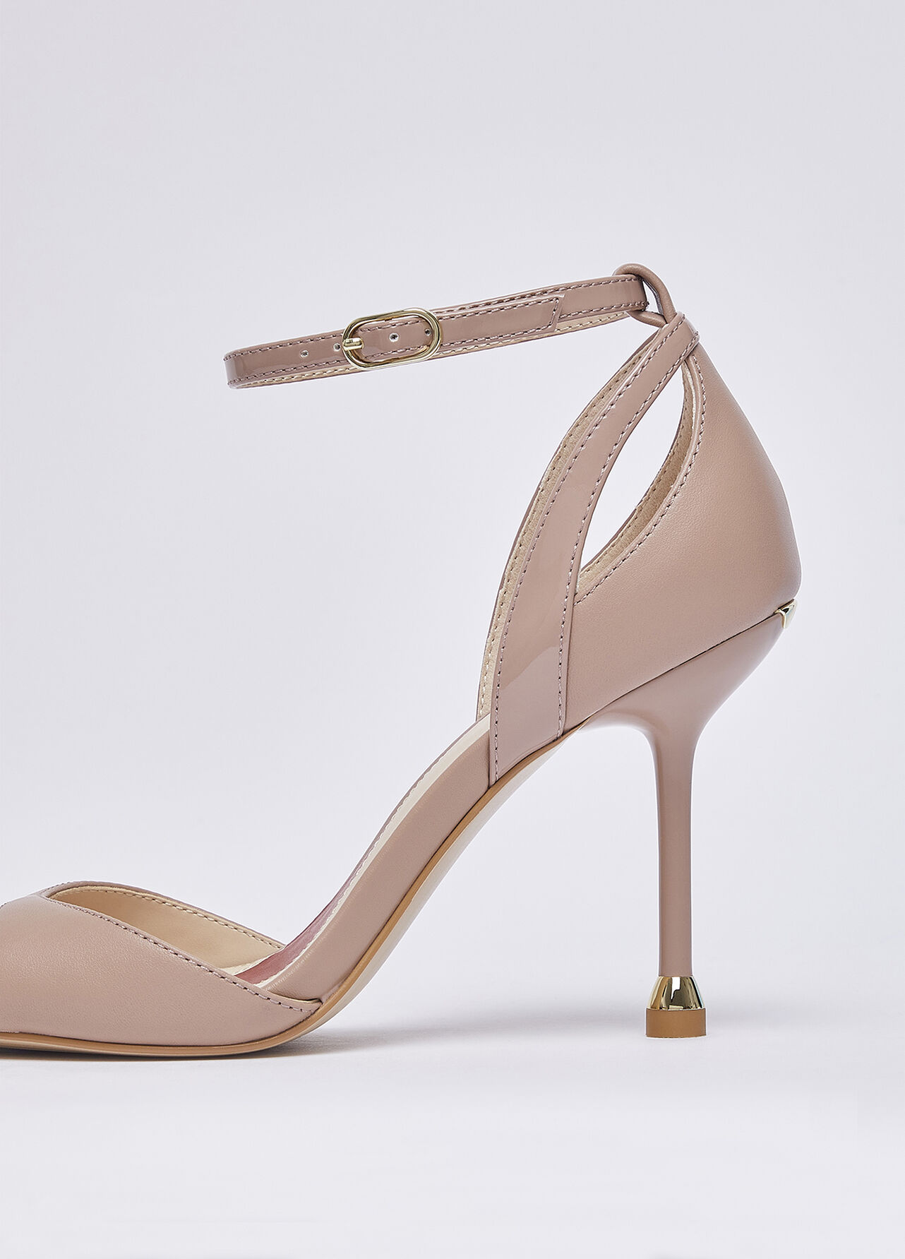 Sandali in nappa con tacco - NUDE