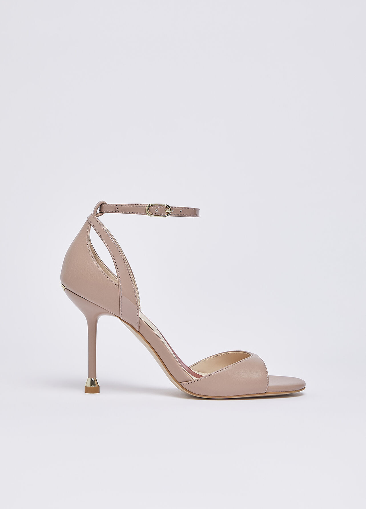 Sandali in nappa con tacco - NUDE