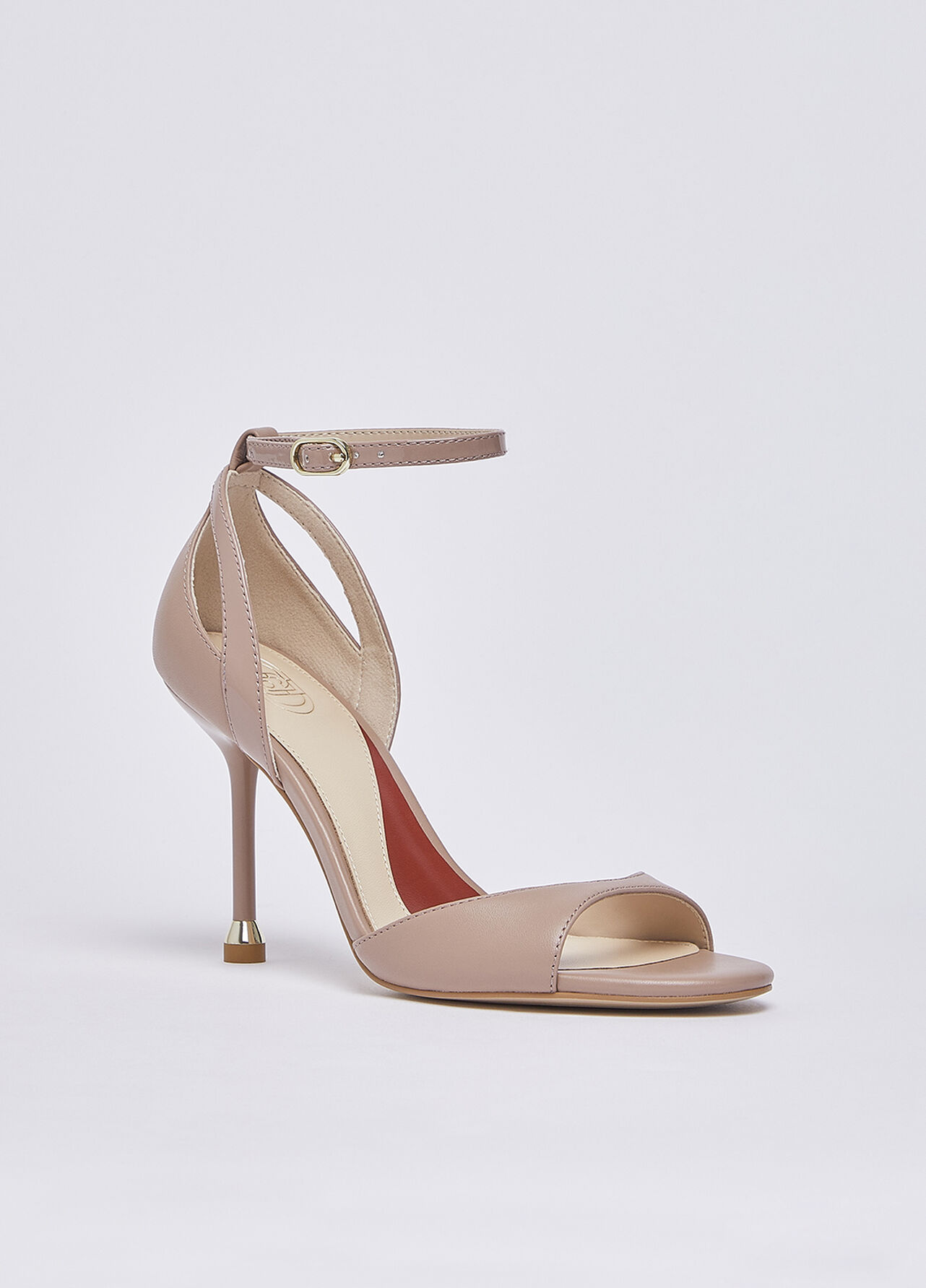 Sandali in nappa con tacco - NUDE