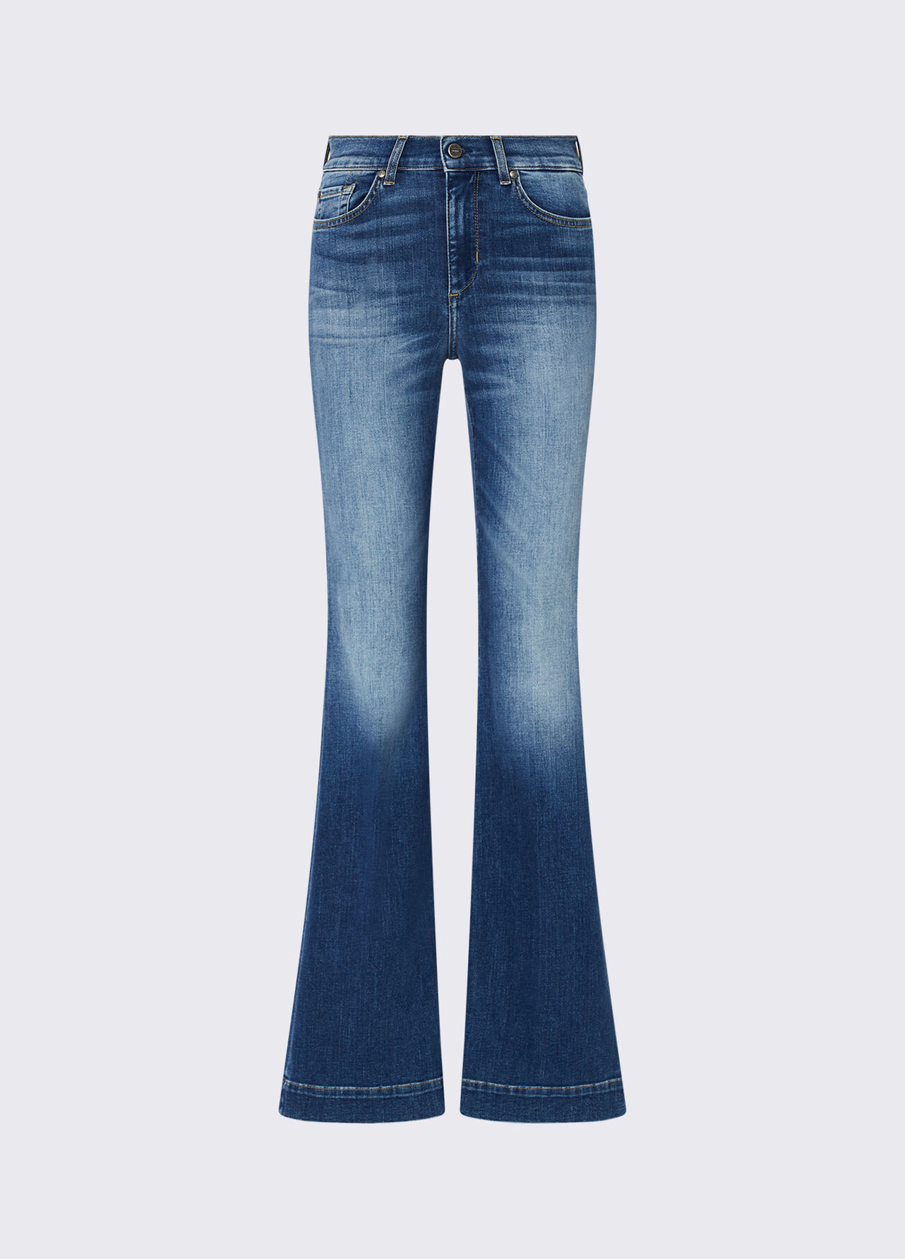 Jeans flare con strass - BLUE DENIM