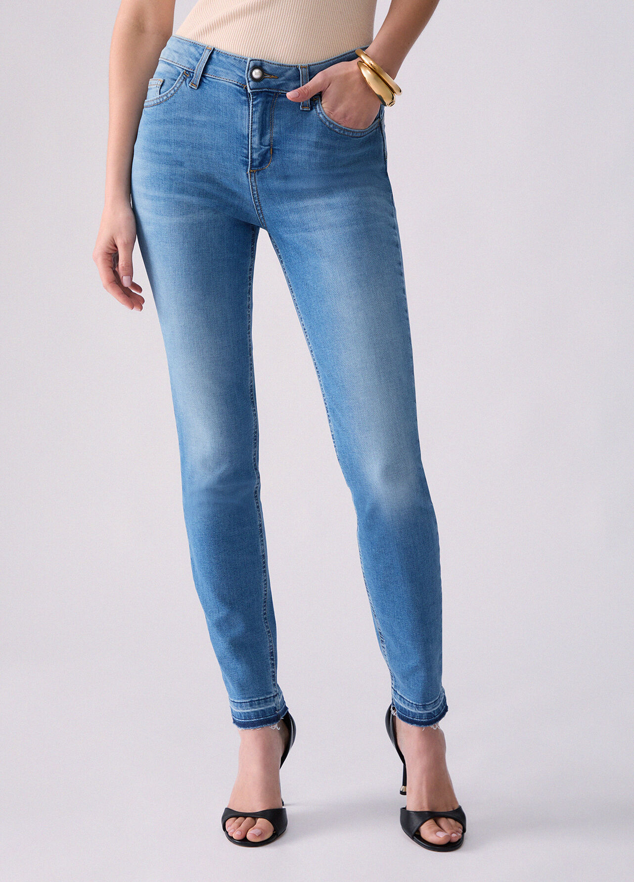 Jeans skinny stonewash - BLUE DENIM