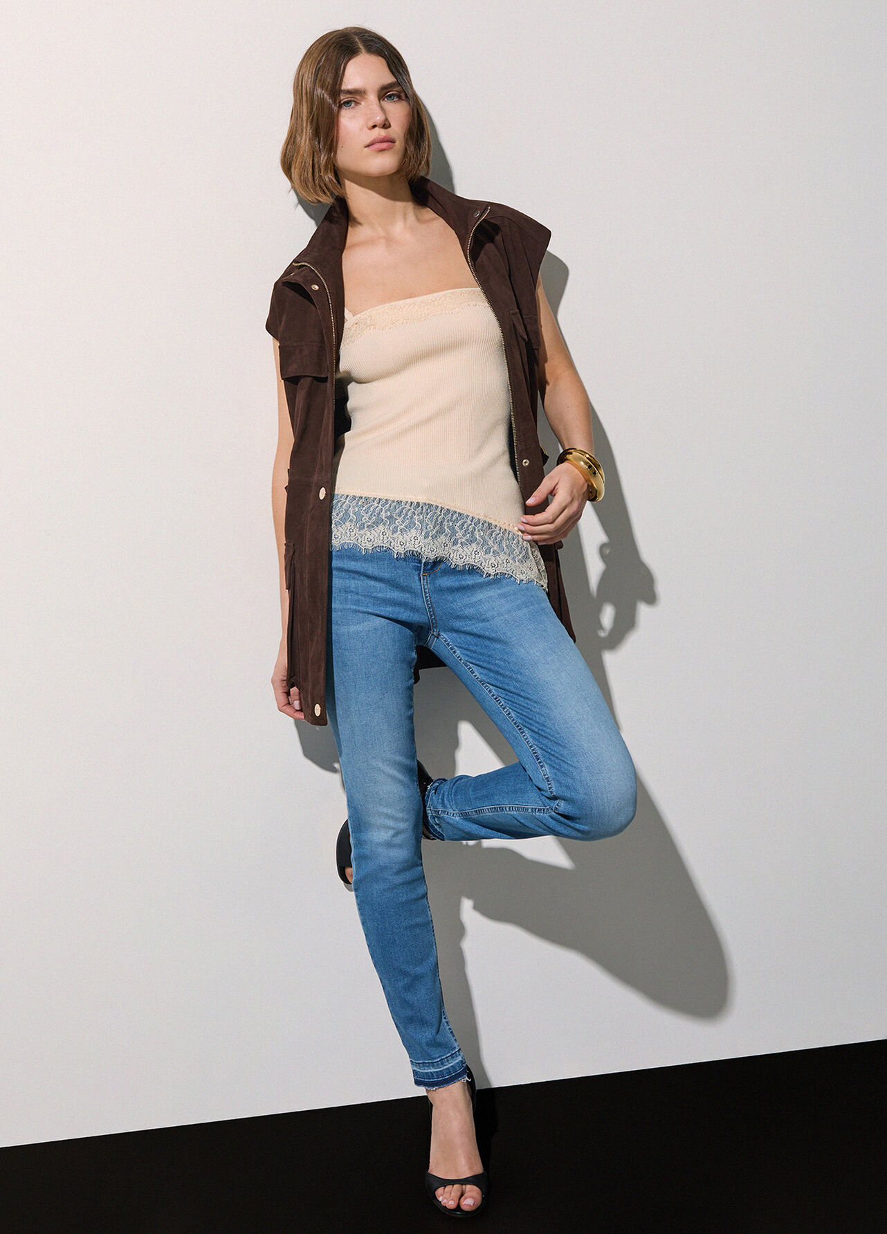 Jeans skinny stonewash - BLUE DENIM