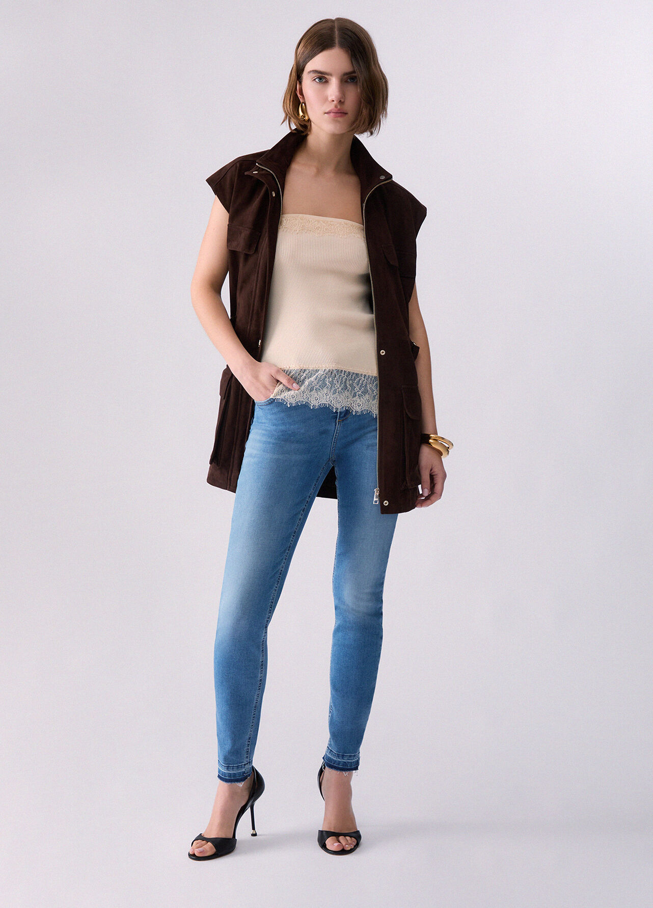 Jeans skinny stonewash - BLUE DENIM