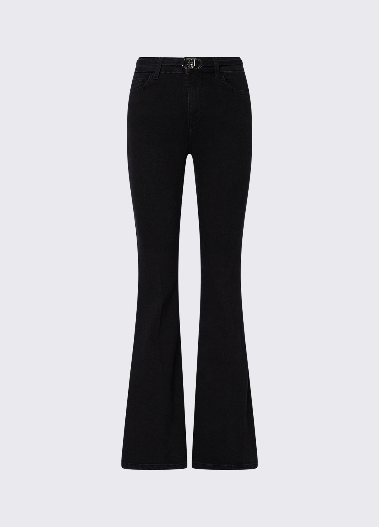 Jeans bootcut a vita alta - BLACK DENIM