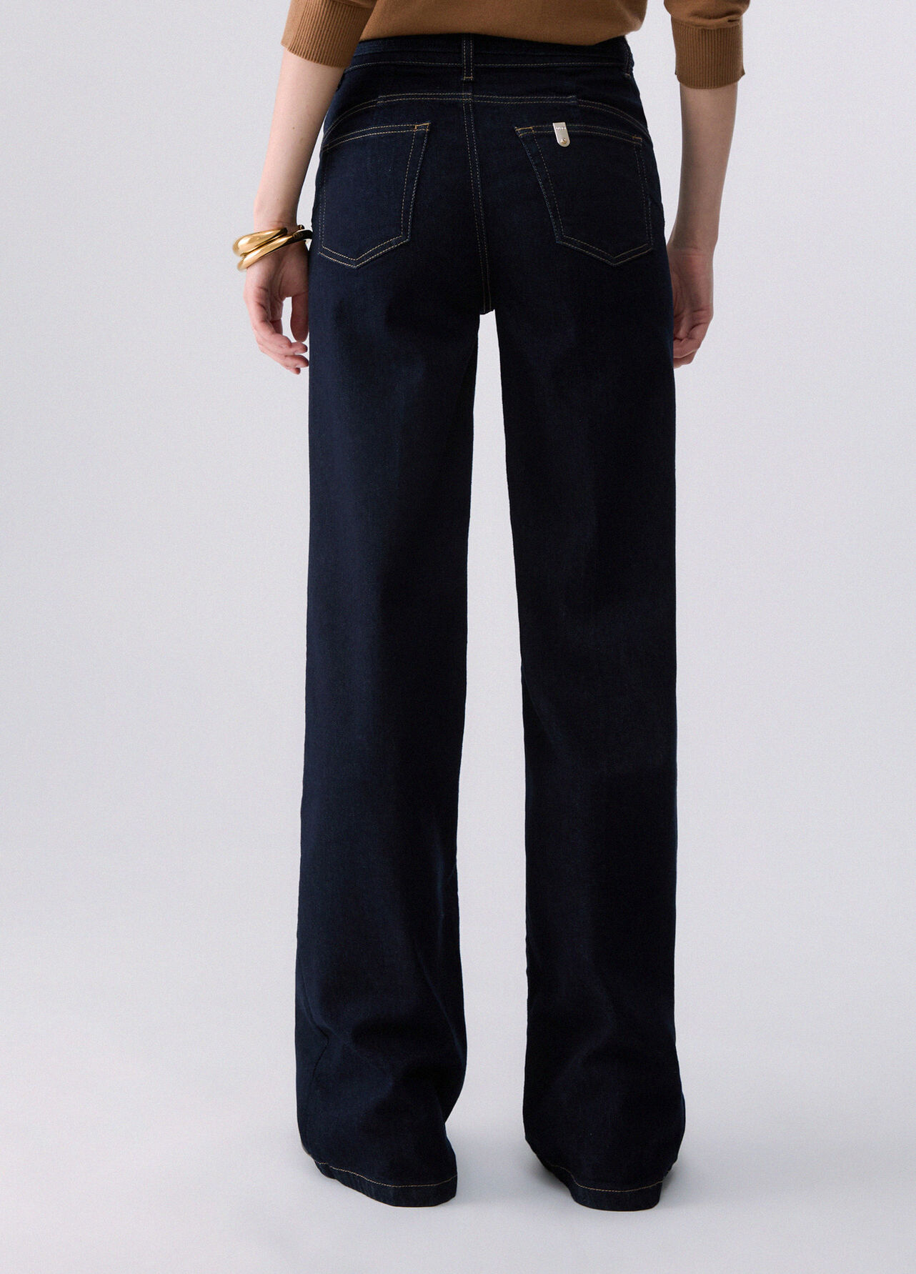 Jeans flare con cintura - DARK DENIM