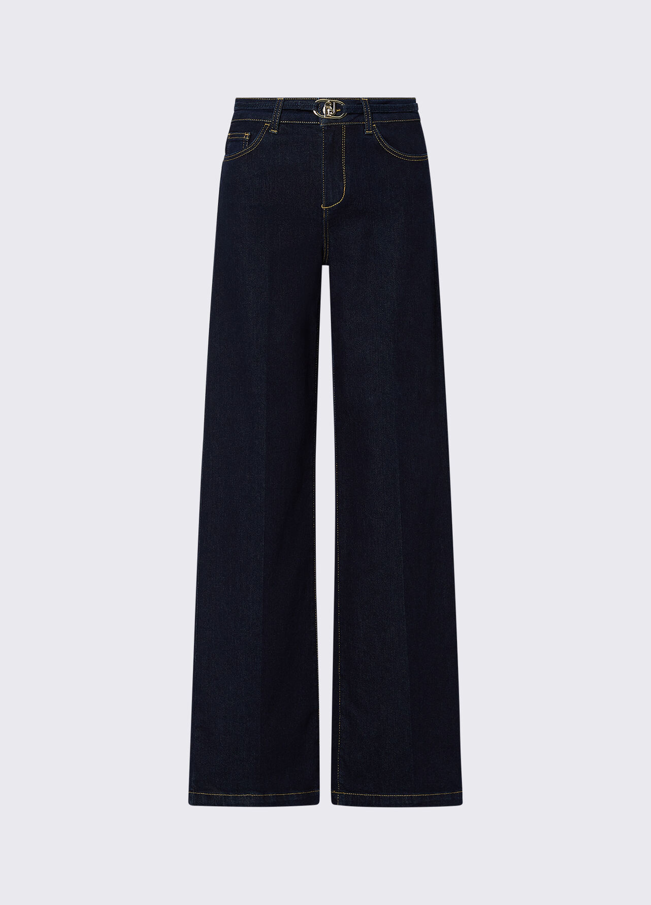 Jeans flare con cintura - DARK DENIM