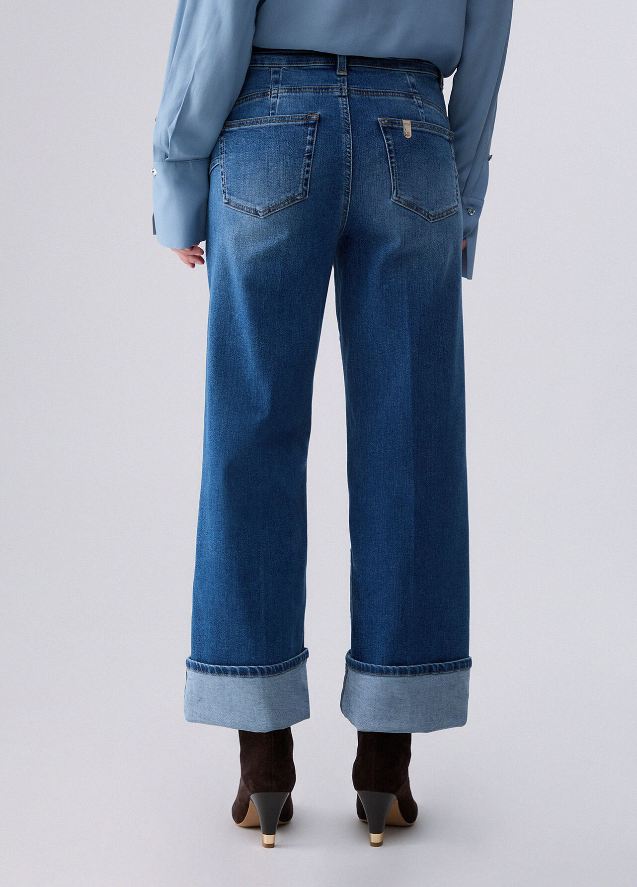 Jeans flare a vita alta - BLUE DENIM