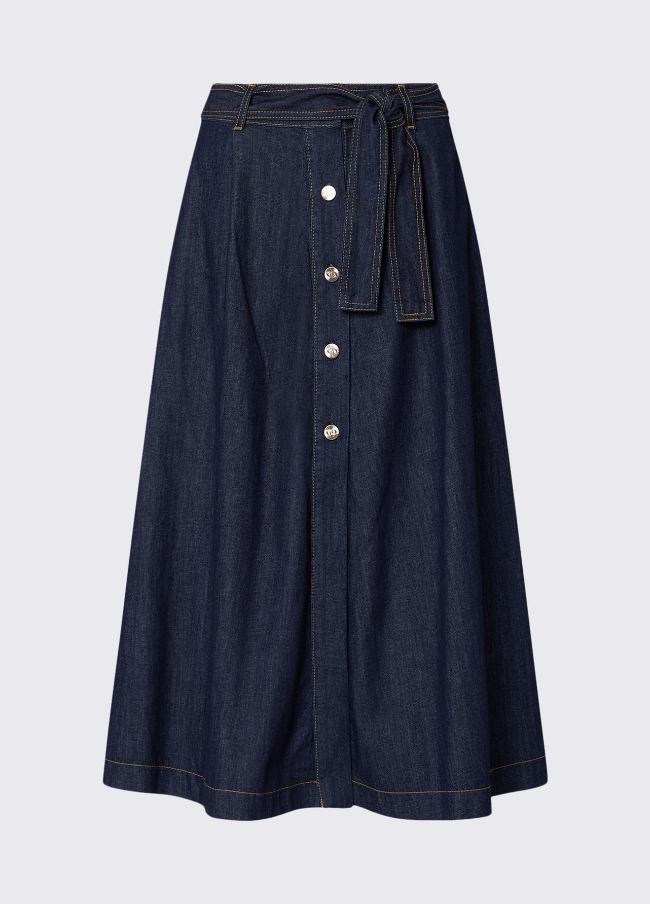 Gonna lunga in denim - BLUE DENIM