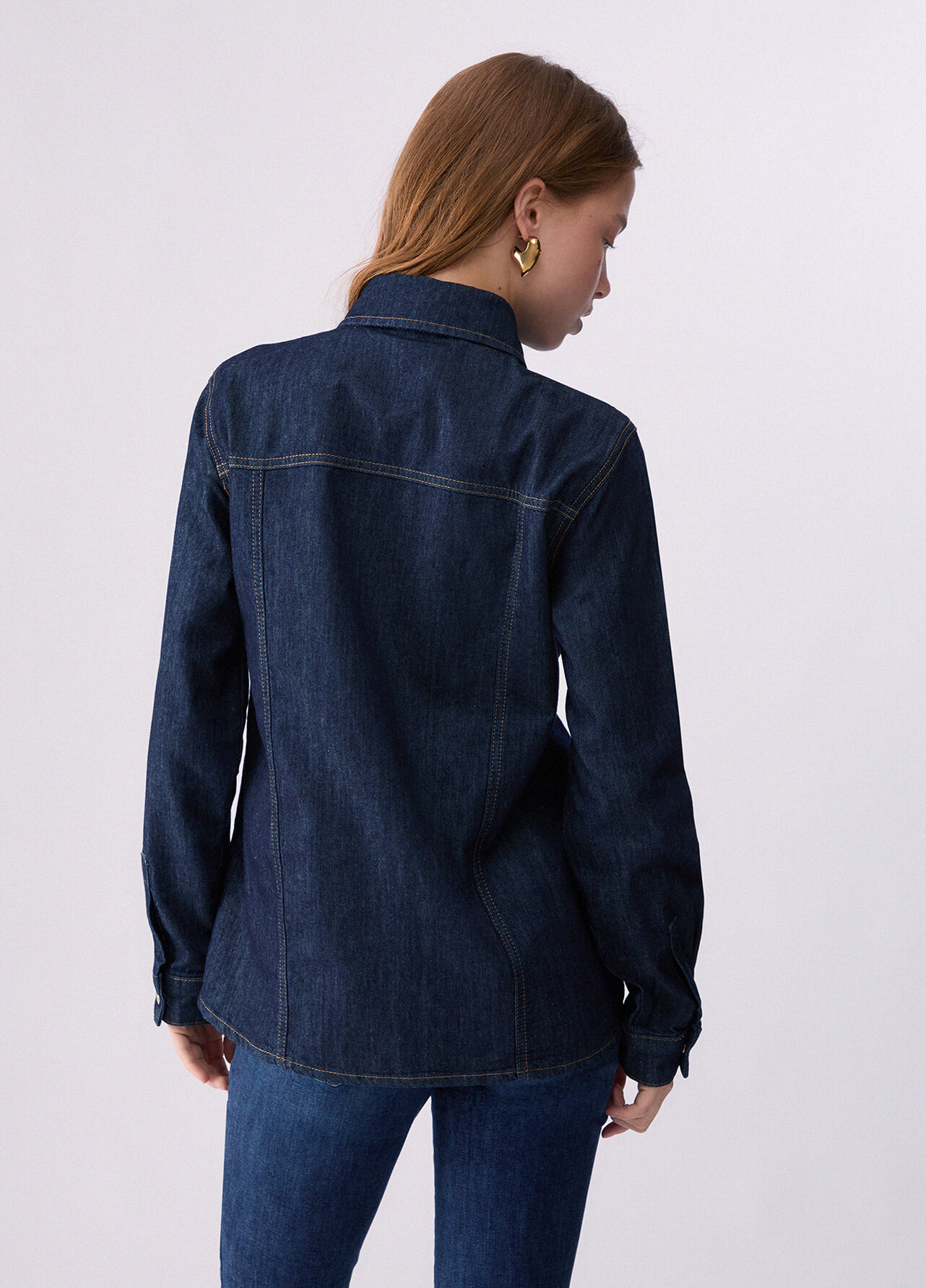 Camicia in denim slim fit - BLUE DENIM