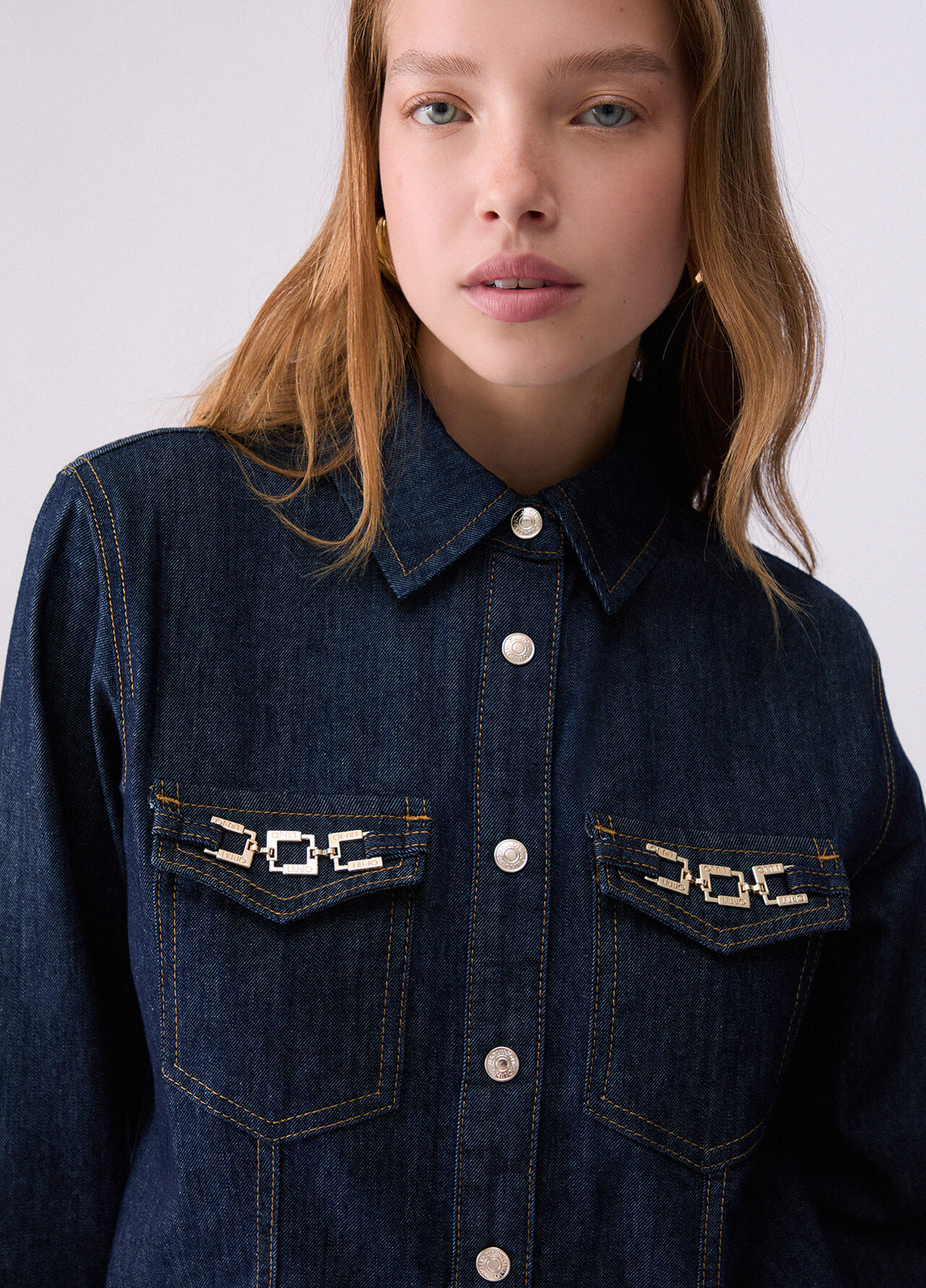 Camicia in denim slim fit - BLUE DENIM