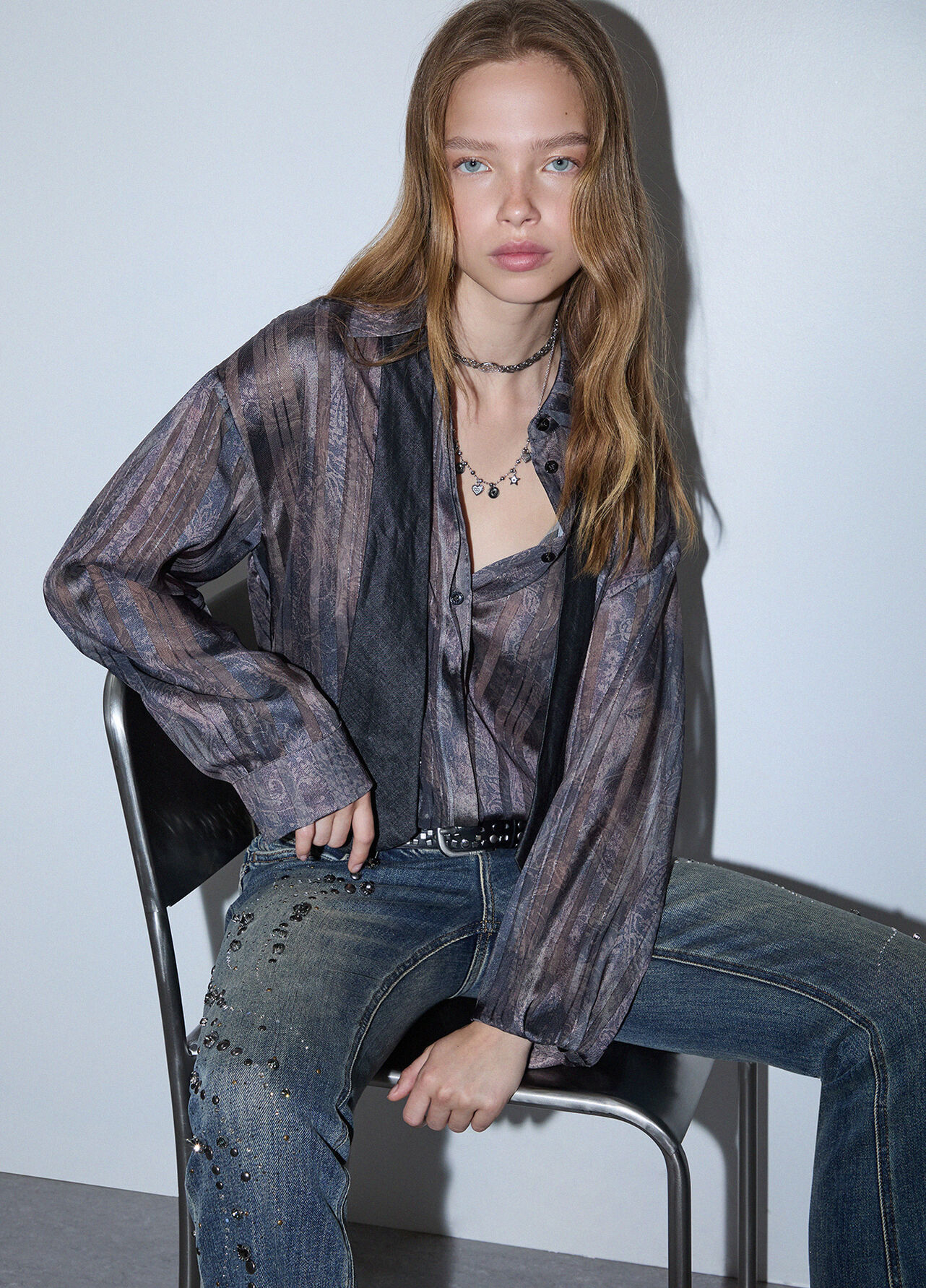 Camicia con stampa digitale - BROWN