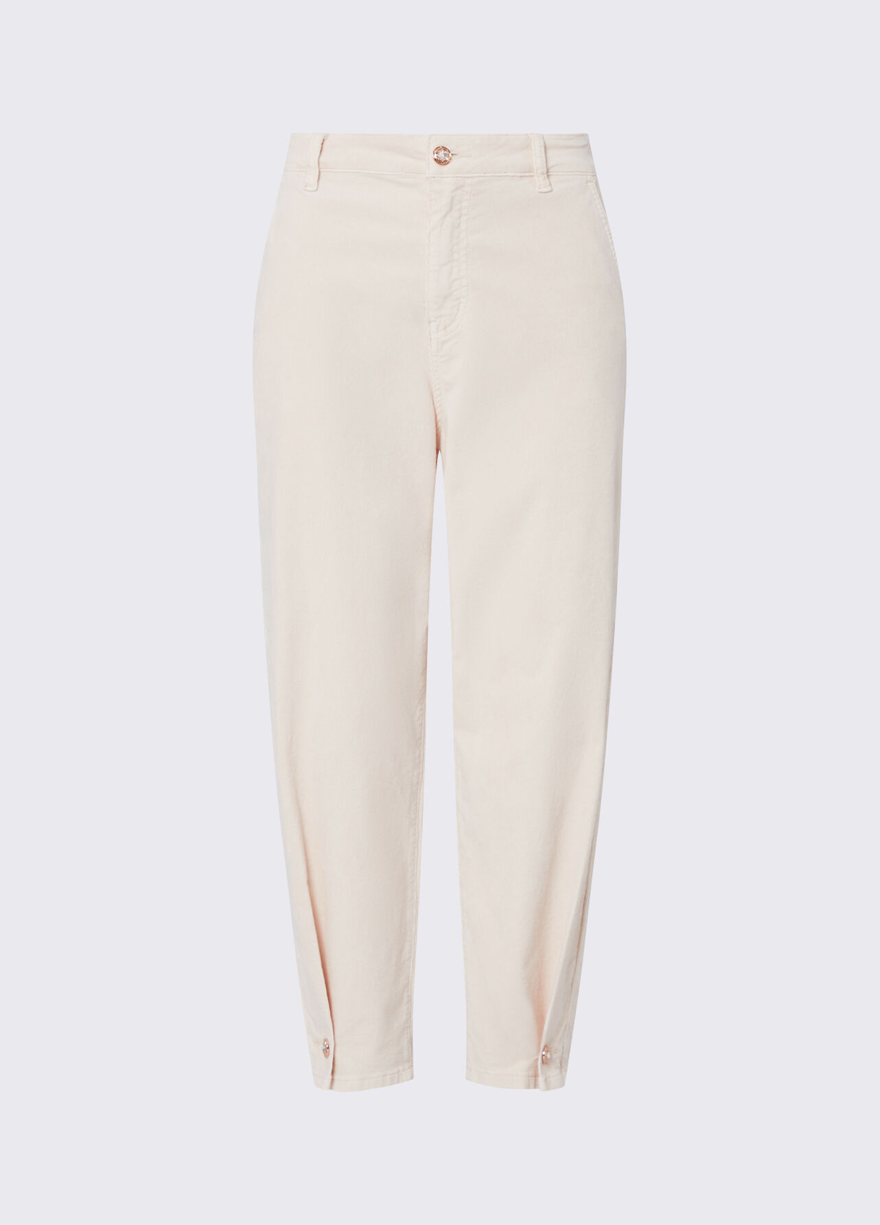 Pantaloni boyfriend in velluto - ANGORA CREAM